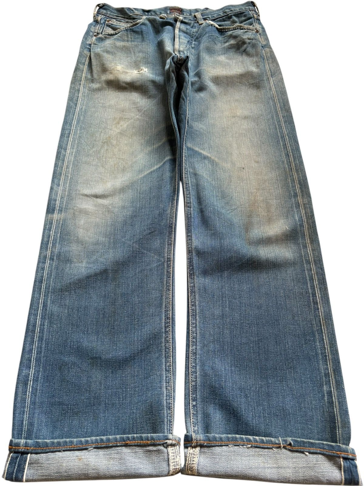 Lee Vintage 70s Lee Cowboy Selvedge Mud Wash Baggy Jeans Size US 30 / EU 46 - 1 Thumbnail