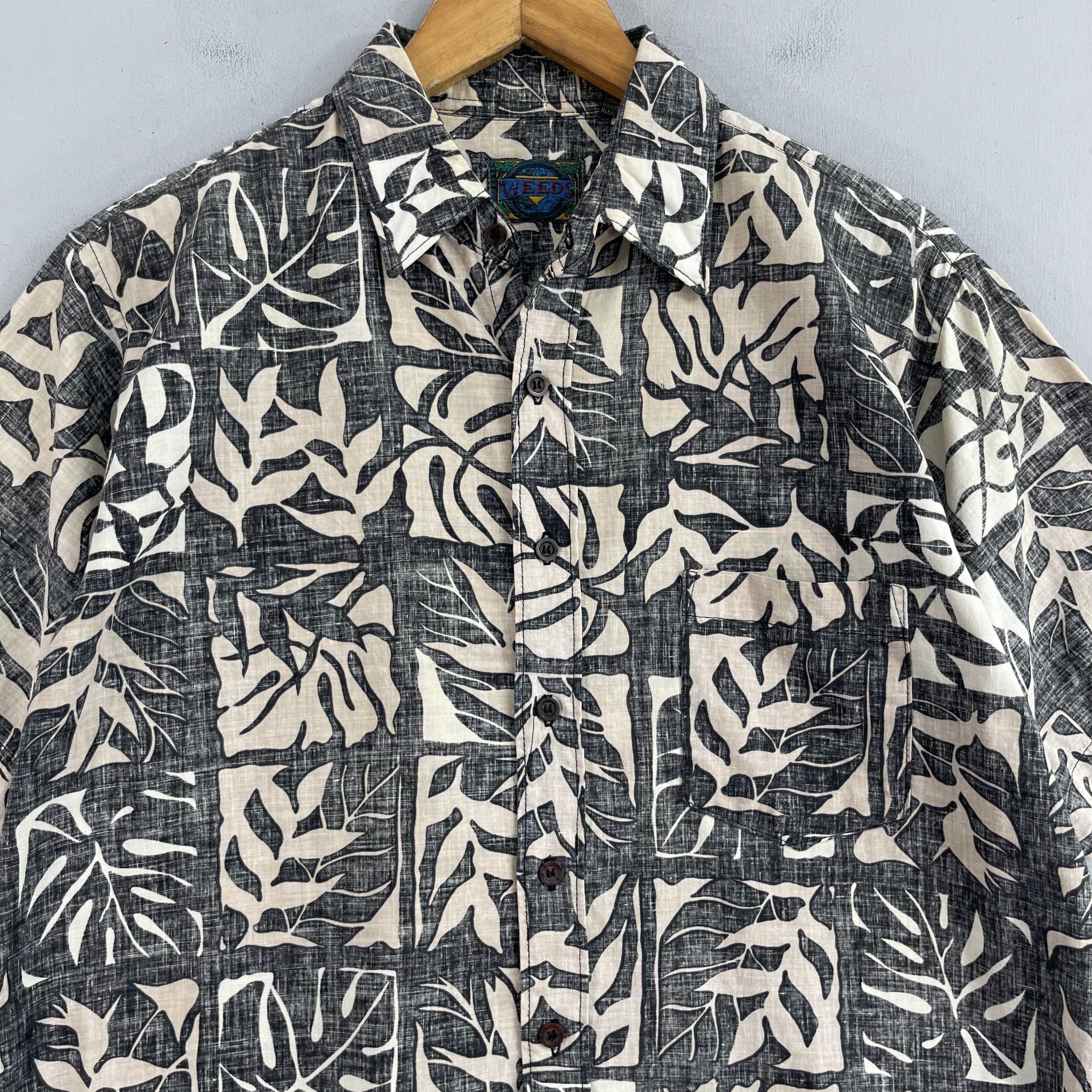 Vintage WEEDS Aloha Tropical Floral Leaves Motive Hawaii Shirt Size US M / EU 48-50 / 2 - 2 Thumbnail