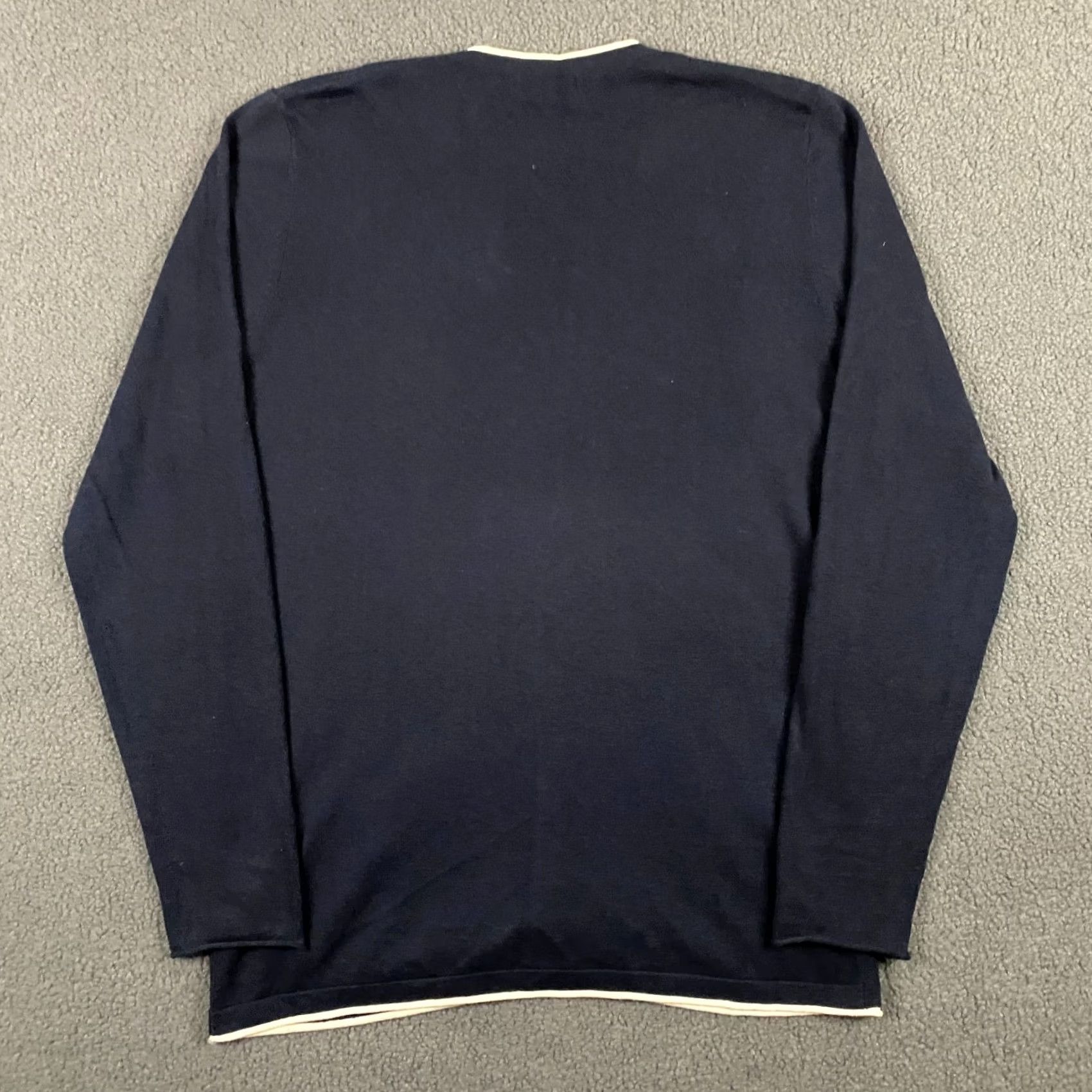 The Kooples VINTAGE The Kooples Cardigan Sweater Mens M Cotton Wool Lightweight Preppy Tipped Blue Wool Cotton Cardigan Men M Blue Fall Winter 90s Mens Size US M / EU 48-50 / 2 - 6 Thumbnail