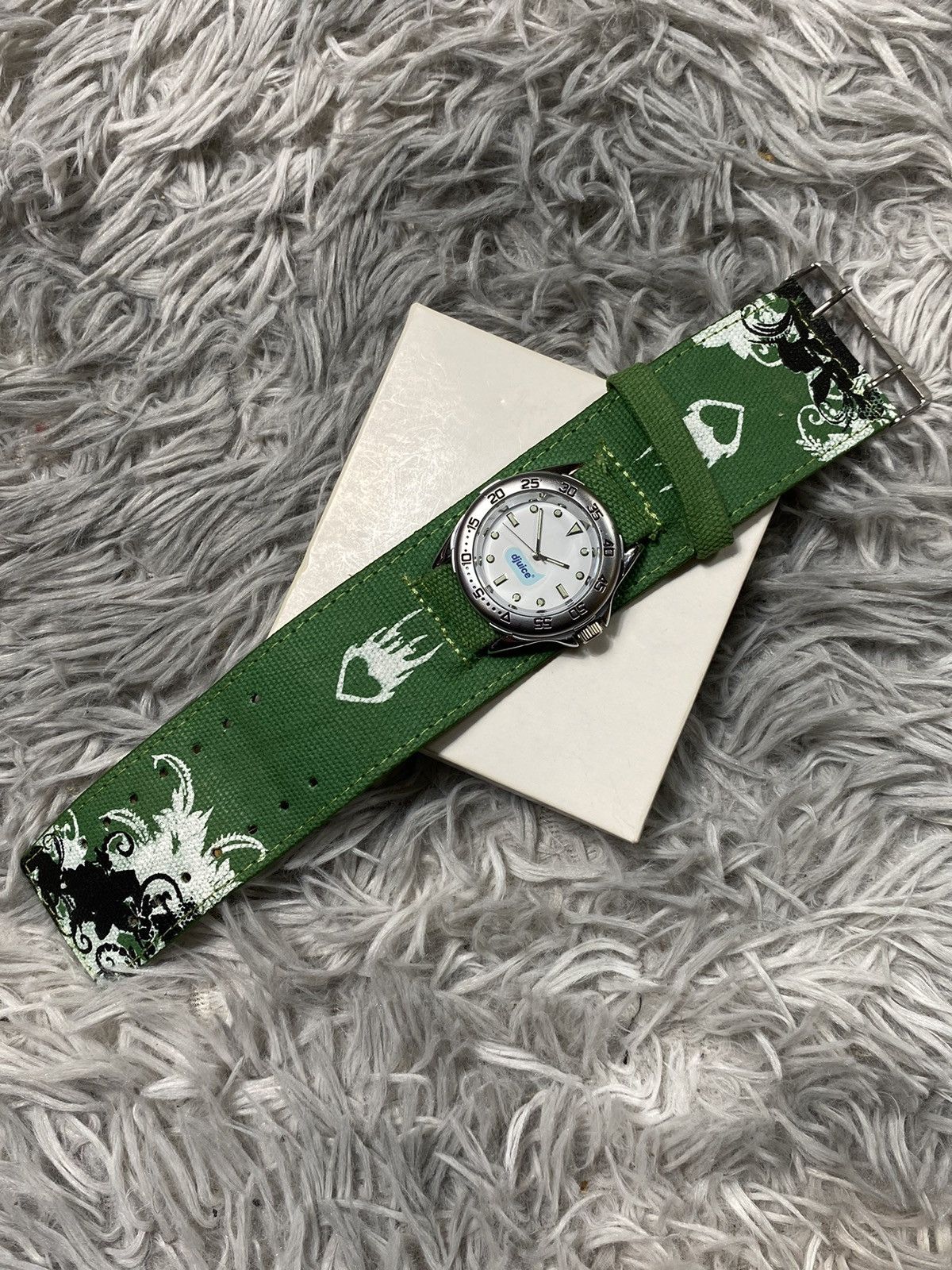 Jewelry × Vintage Vintage Djuice Promo Watch Green Canvas Strap Japanese Brand Size ONE SIZE - 8 Thumbnail