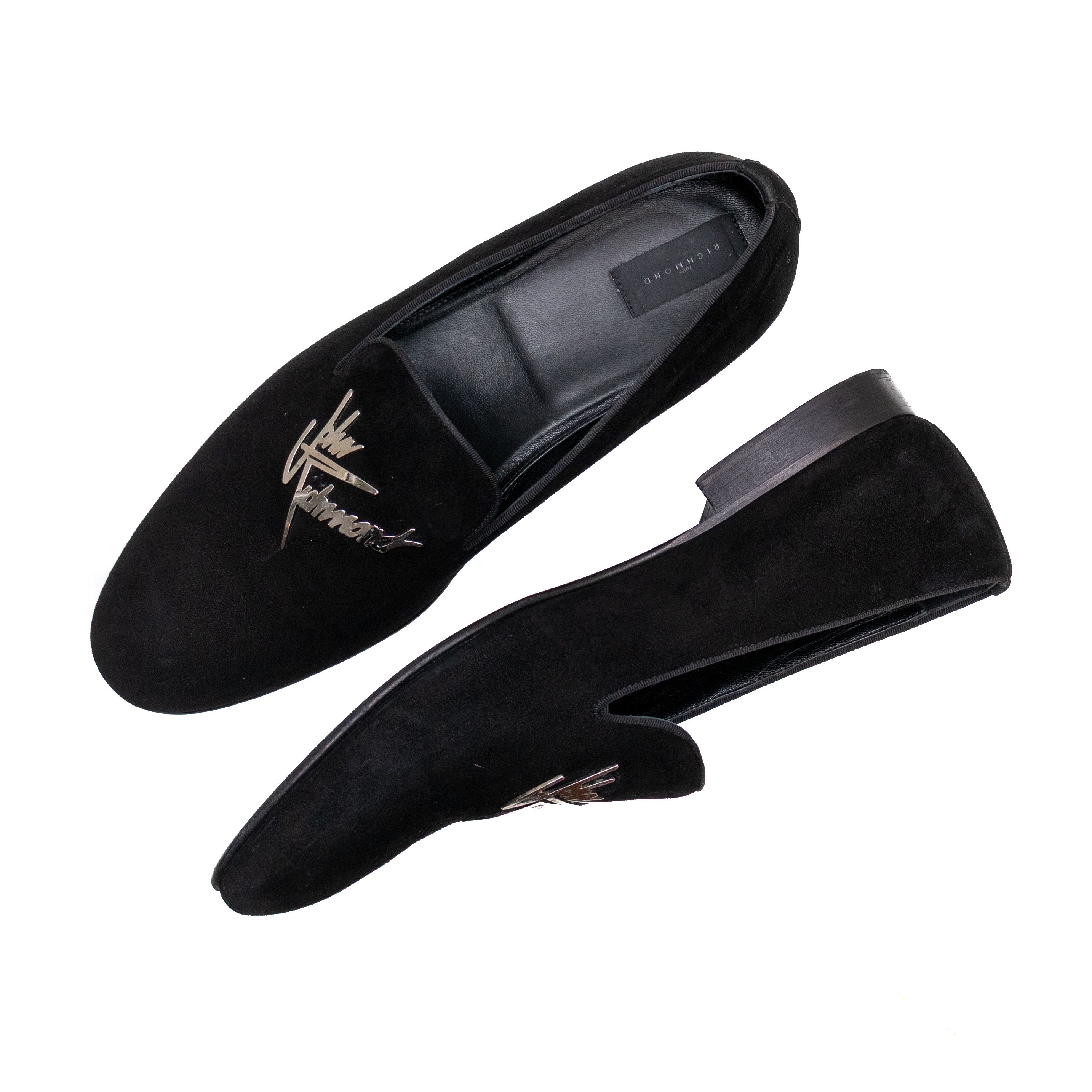 John Richmond John Richmond Men’s Black Suede Loafers – Metal Logo SZ 10 Size US 10 / EU 43 - 7 Thumbnail