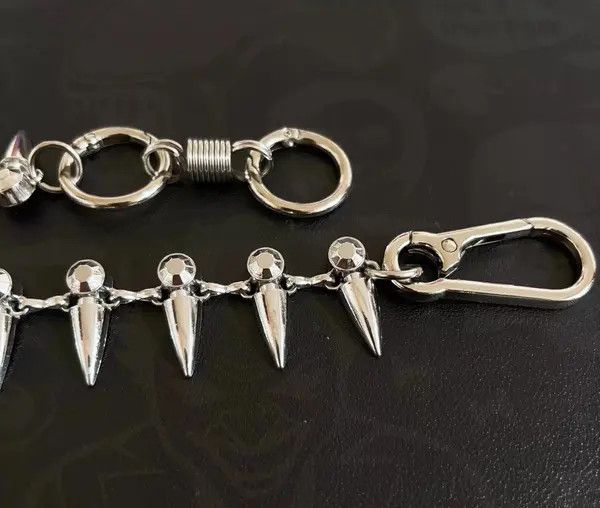 Jewelry Silver Spiked Wallet Chain Accessory for Pants, Punk Style Size ONE SIZE - 3 Thumbnail