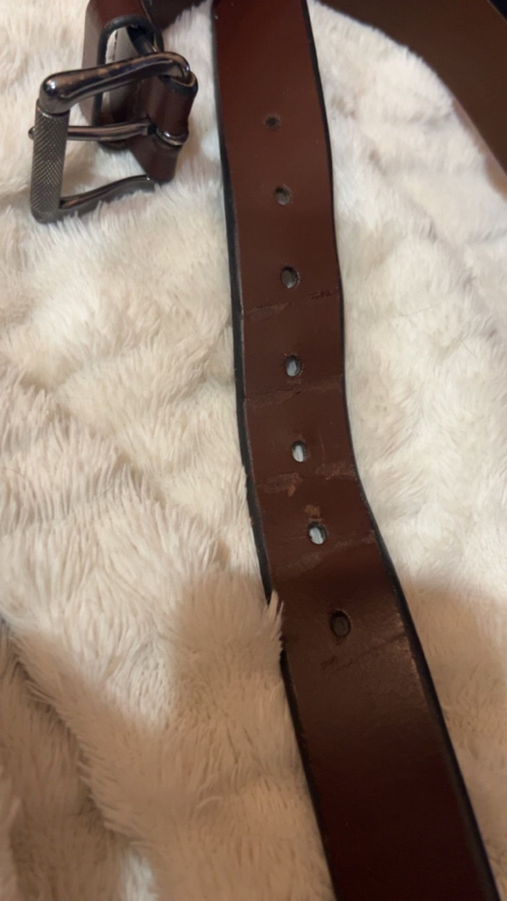 Dickies Men's Dickies Brown Leather Belt with Silver Buckle One Size Size 34 - 5 Thumbnail