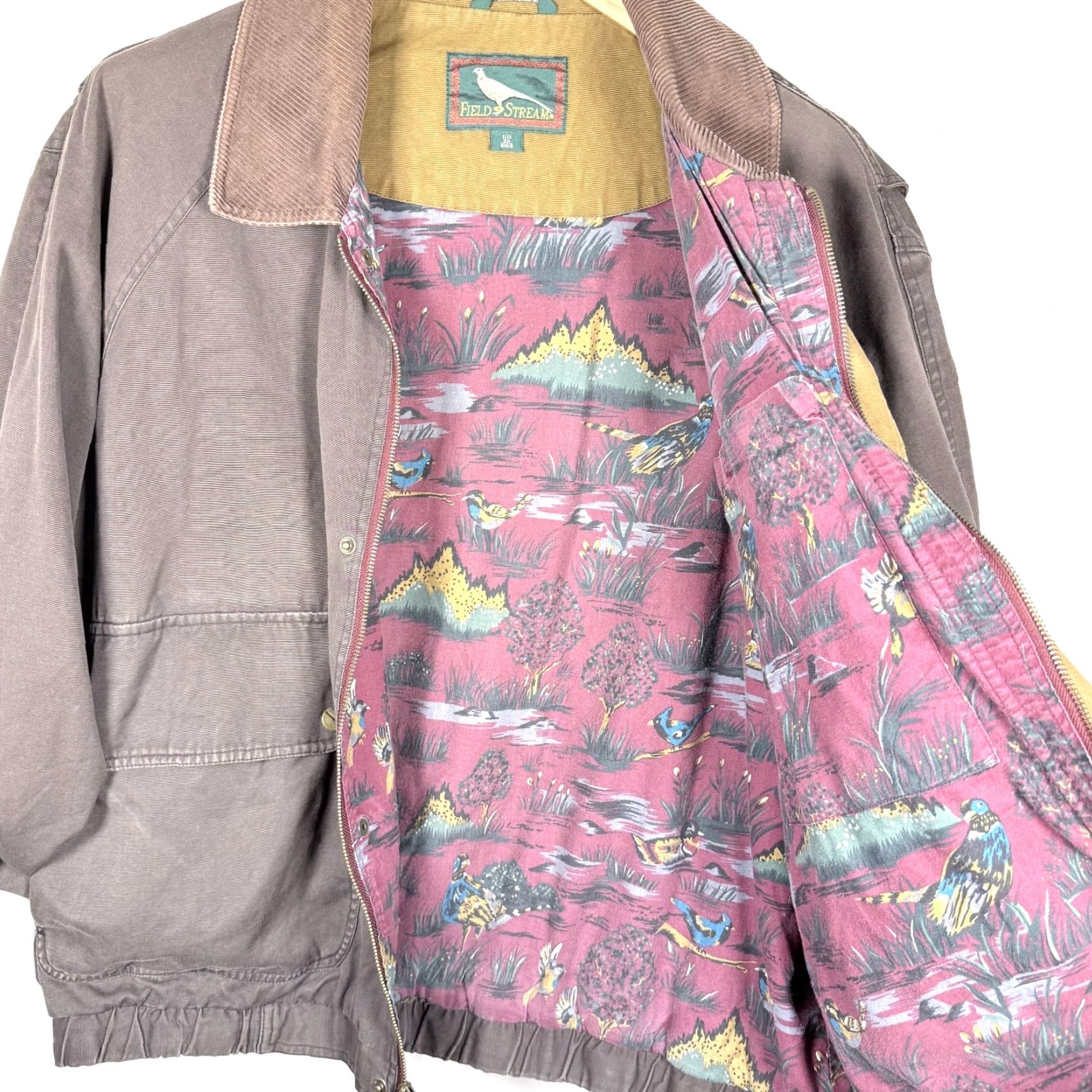 Vintage VINTAGE Field & Stream Bomber Jacket Men's 2XL Gray Corduroy Collar Full Zip Jacket Size US XXL / EU 58 / 5 - 6 Thumbnail