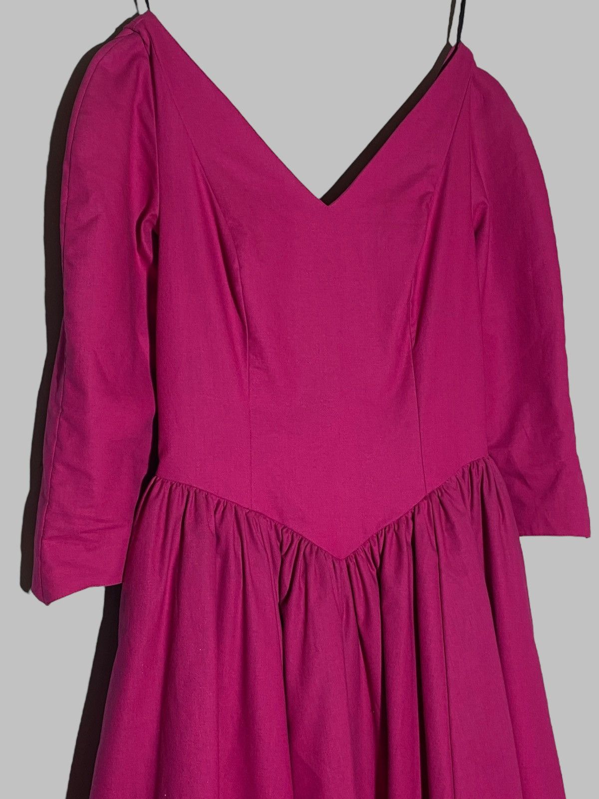 Laura Ashley Vintage 70s 80s Laura Ashley Deep Pink Puff Sleeve Dress Size M / US 6-8 / IT 42-44 - 9 Thumbnail