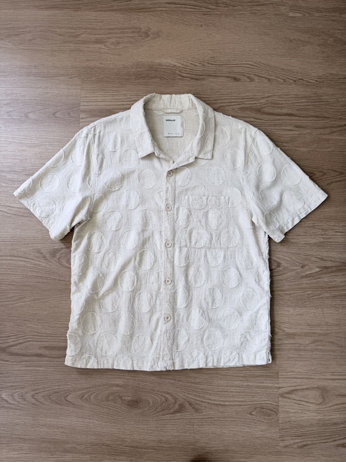 Satta Paseo Shirt Raw Ecru Japanese Cotton Linen Size US S / EU 44-46 / 1 - 1 Thumbnail
