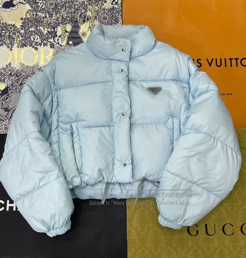 Prada Prada Blue triangle label two-wear shorts down jacket Size S / US 4 / IT 40 - 1 Thumbnail
