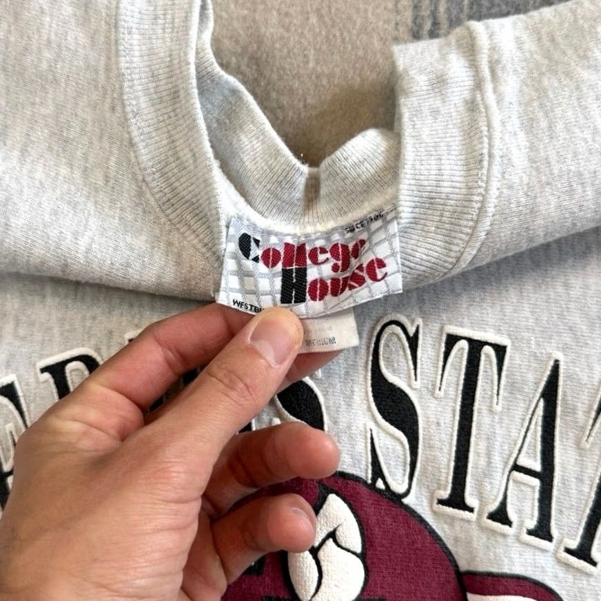 Vintage VINTAGE Ferris State University Crewneck Sweatshirt Sweatshirt M Gray Men Pullover Crew Neck 90s College University Sports Pattern Solid Size US M / EU 48-50 / 2 - 4 Thumbnail