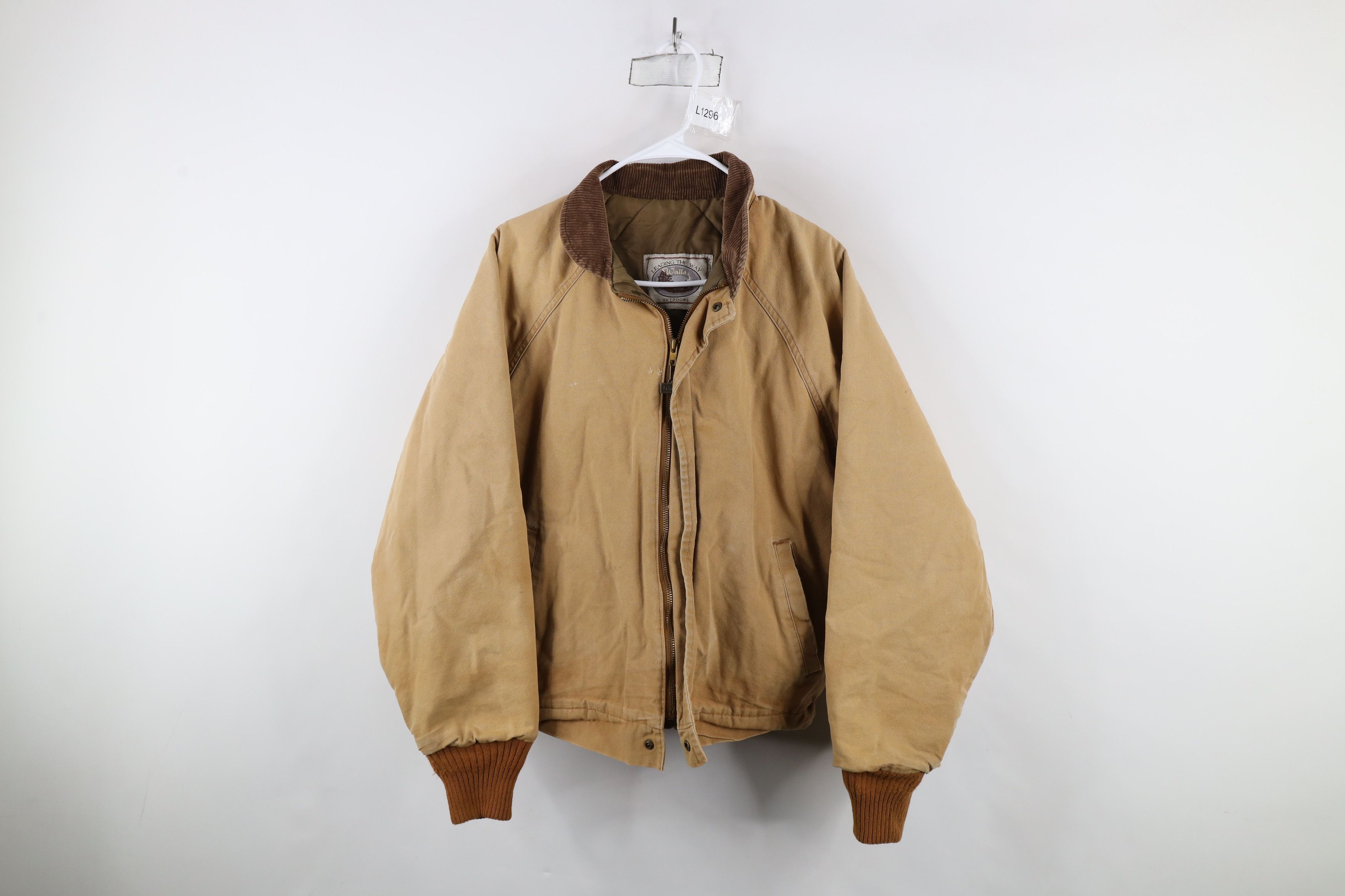 Vintage × Walls Vintage 90s Walls Canvas Bomber Jacket Duck Brown USA Size US XL / EU 56 / 4 - 1 Thumbnail