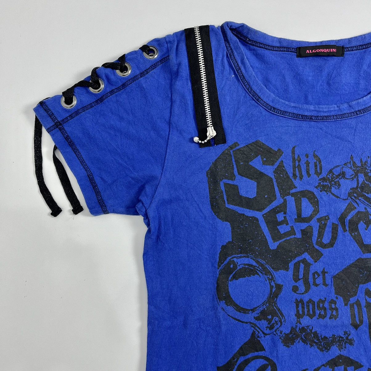 If Six Was Nine × Japanese Brand × Le Grande Bleu (L.G.B.) Y2K Algonquins like H Anarchy Poem Gothic Punk Lgb Zip Tee Size US M / EU 48-50 / 2 - 3 Thumbnail