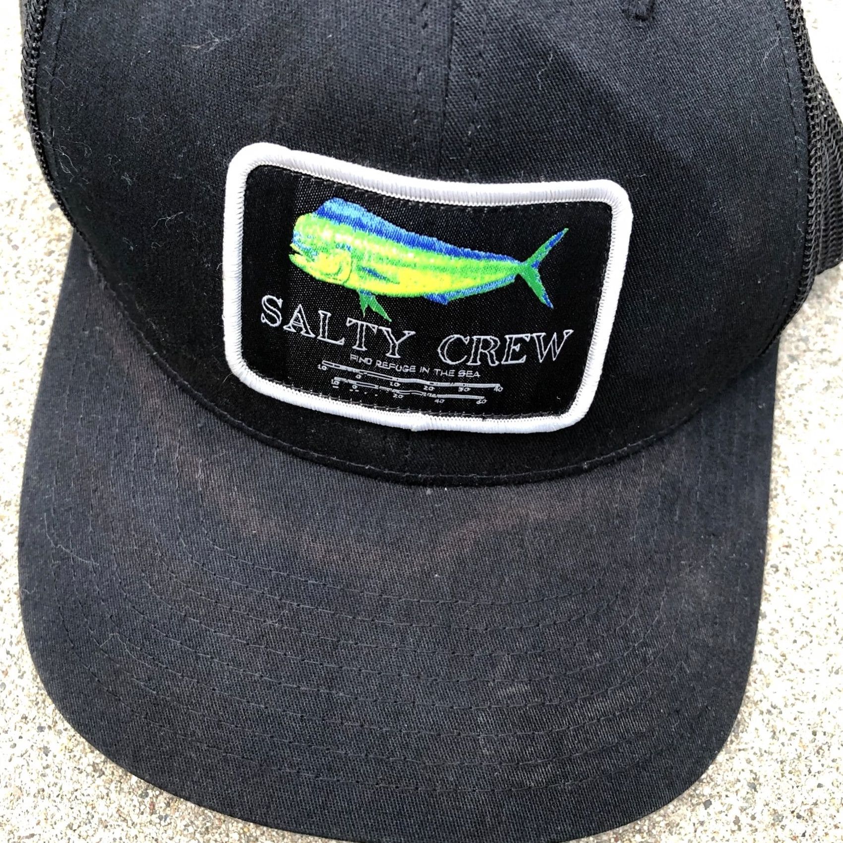Vintage YUPOONG Salty Crew Trucker Hat Men's One Size Black Snapback Adjustable Cap Size ONE SIZE - 2 Thumbnail