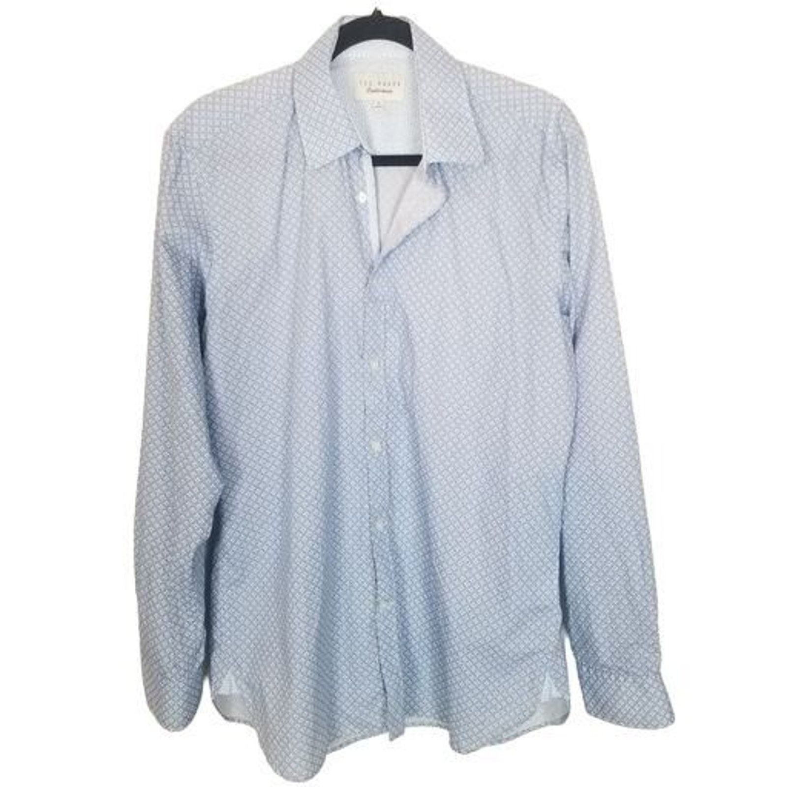 Ted Baker Ted Baker Endurance Mens Geometric Dress Shirt Size 34/35 Size US L / EU 52-54 / 3 - 1 Thumbnail