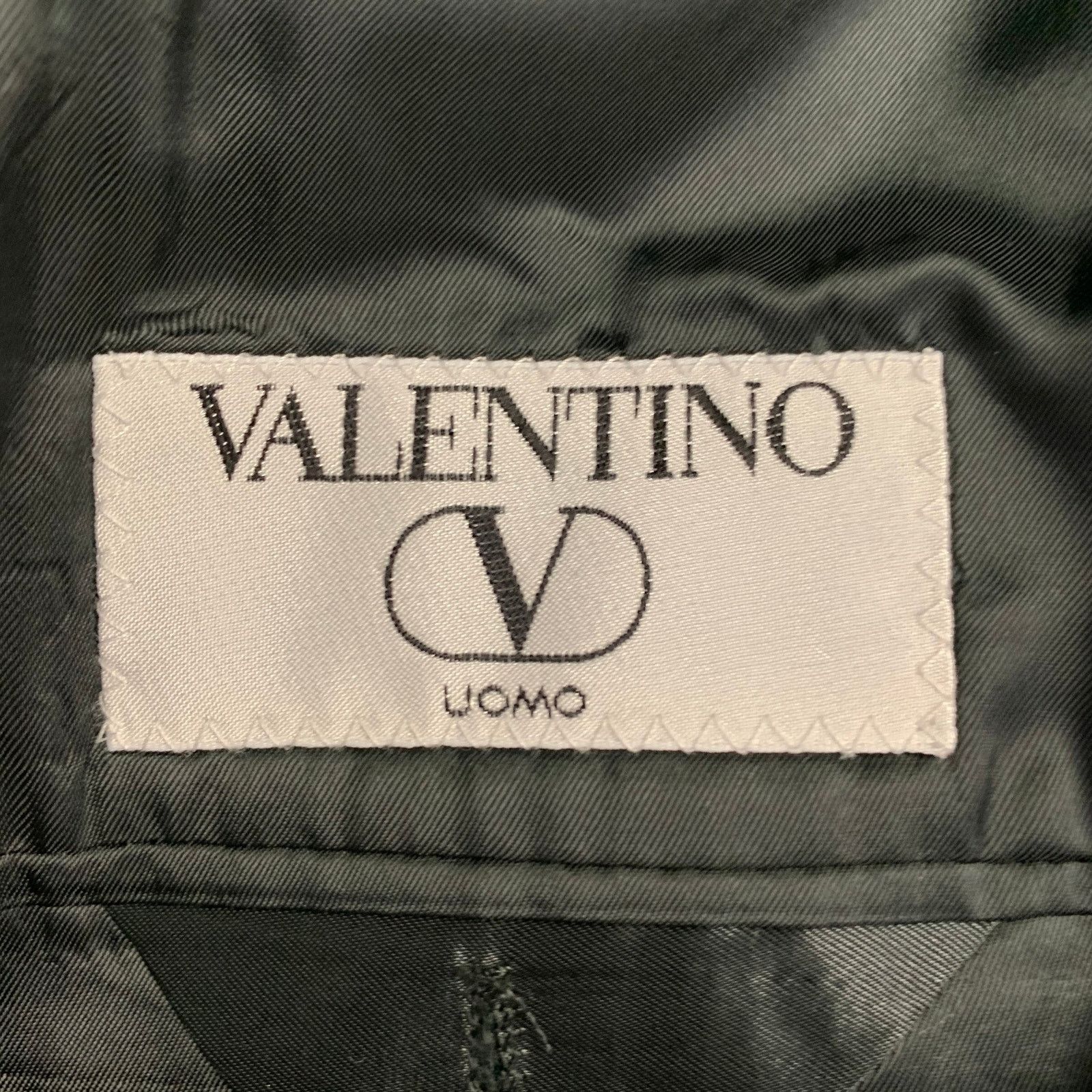 Valentino Size 43 Regular Grey Charcoal Virgin Wool Notch Lapel Suit Size 44R - 9 Thumbnail