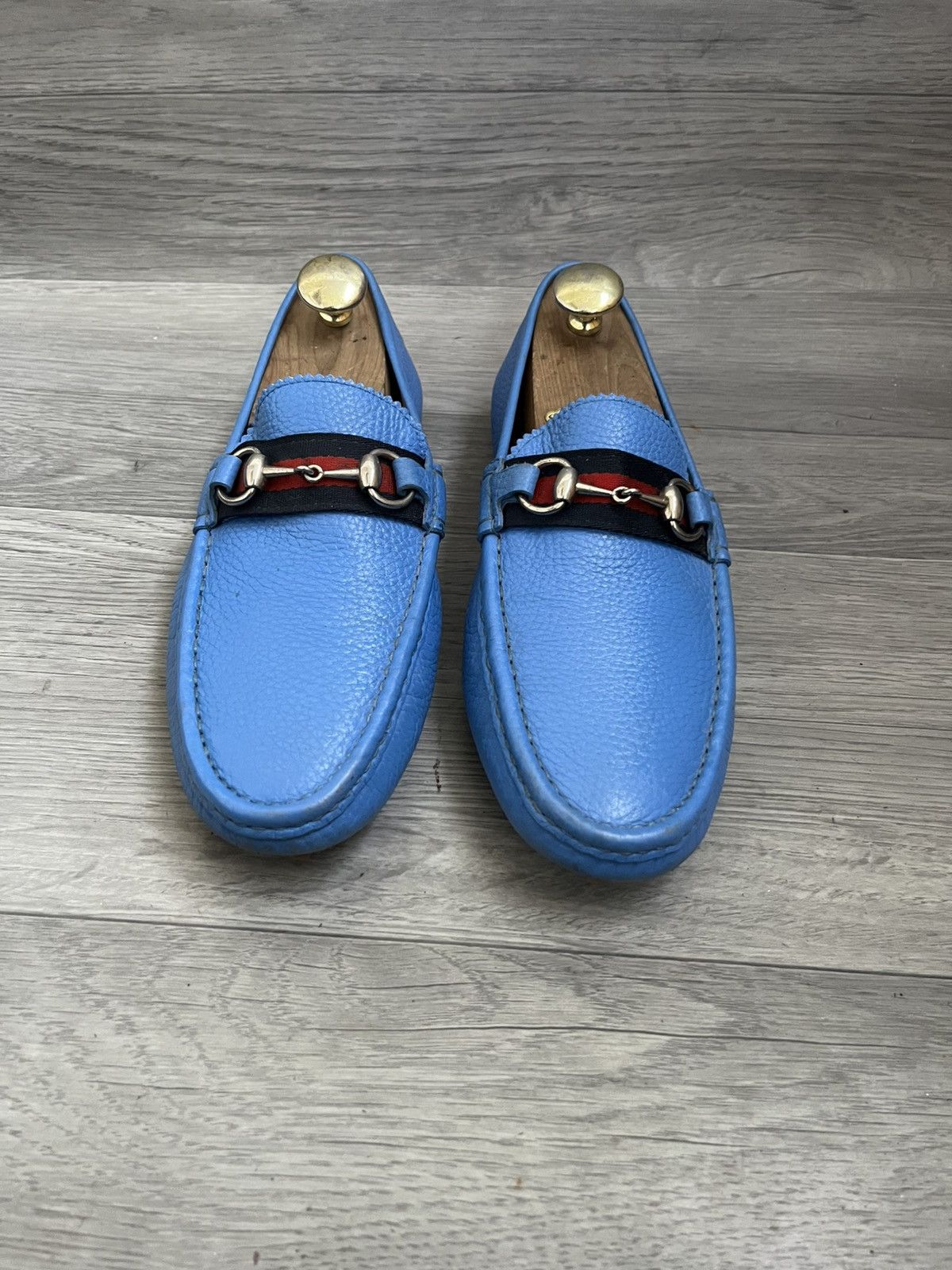 Gucci Gucci horsebit blue leather driving loafers sz 42 Size US 9 / EU 42 - 3 Thumbnail