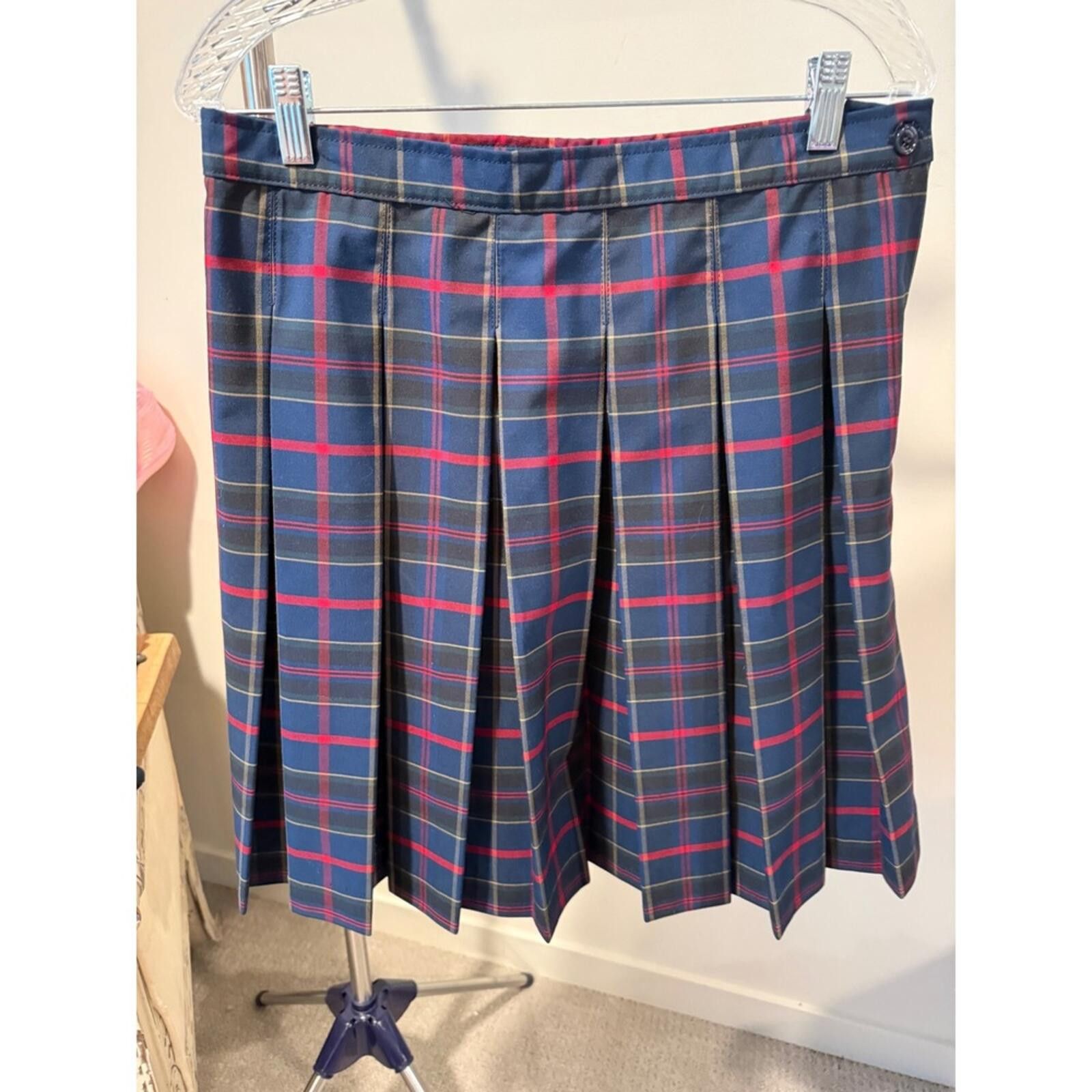 Other Dennis Uniform Navy Blue Plaid Pleated Skirt Size 10 USA Size 32" / US 10 / IT 46 - 4 Thumbnail