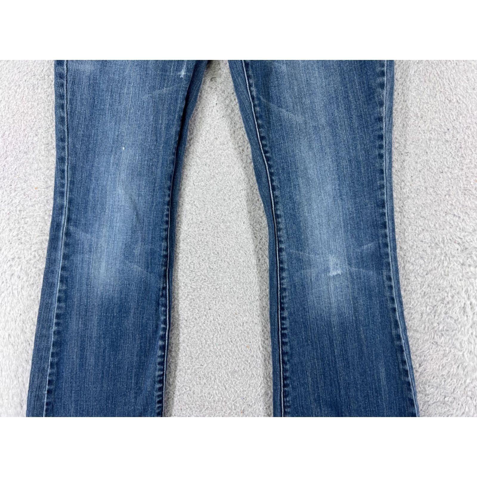 Denime Refuge Jeans Womens 3 Blue Denim Bootcut Flare Cotton 25x32 Denim Jeans Baggy Stretch Embroidered 5-Pocket solid Blue Ladies Size 26" / US 2 / IT 38 - 3 Thumbnail