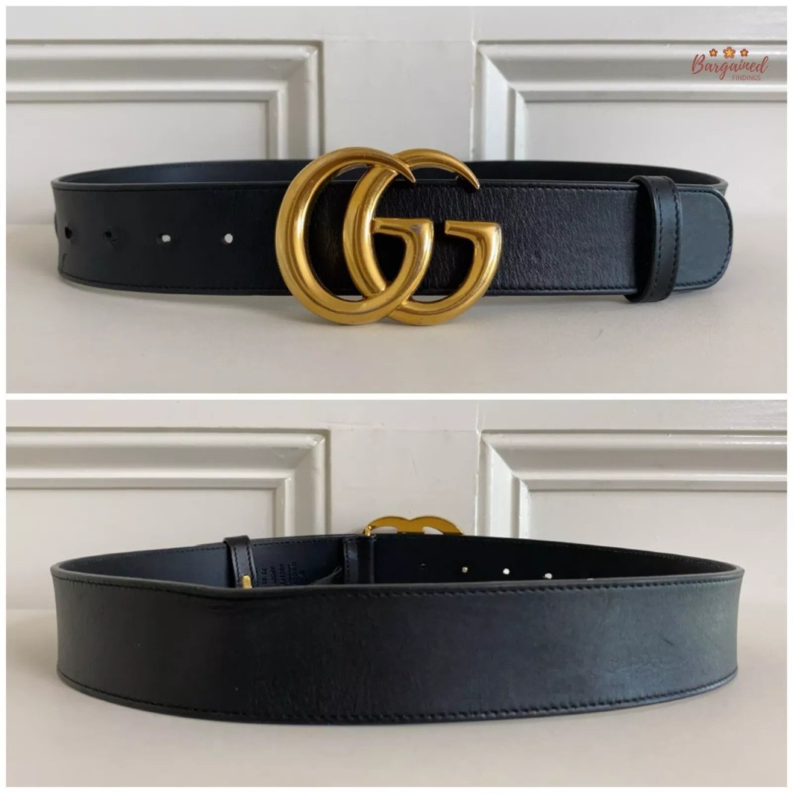 Gucci Gucci Smooth Calfskin Leather Gold Double G Buckle Belt Size ONE SIZE - 7 Thumbnail