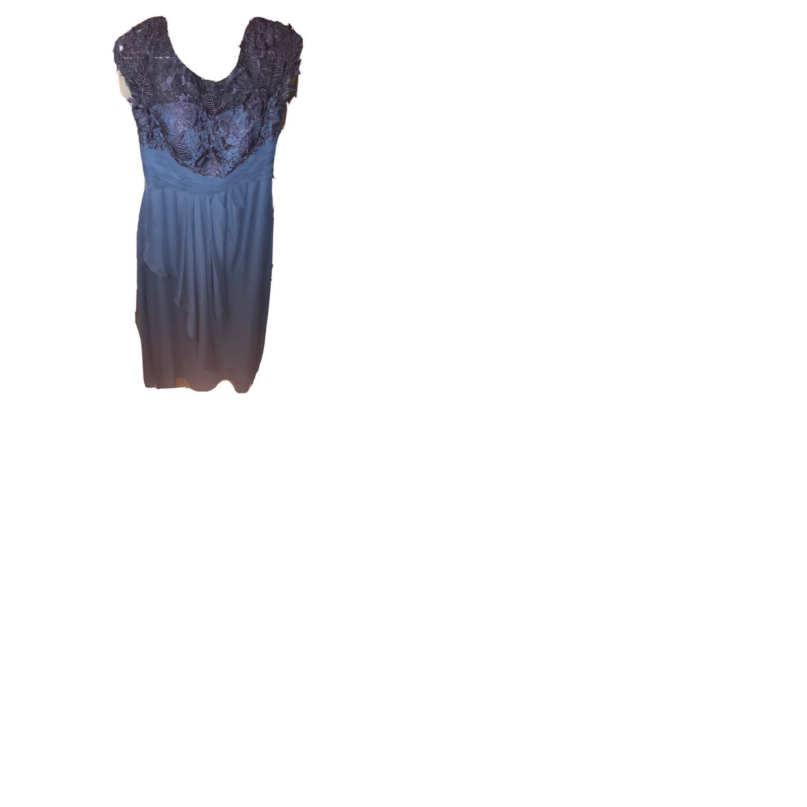 Vintage JJs House Navy Blue Long Draped Maxi Dress Lace Top Short Sleeves NEW SIZE 12 Formal Size XL / US 12-14 / IT 48-50 - 9 Thumbnail