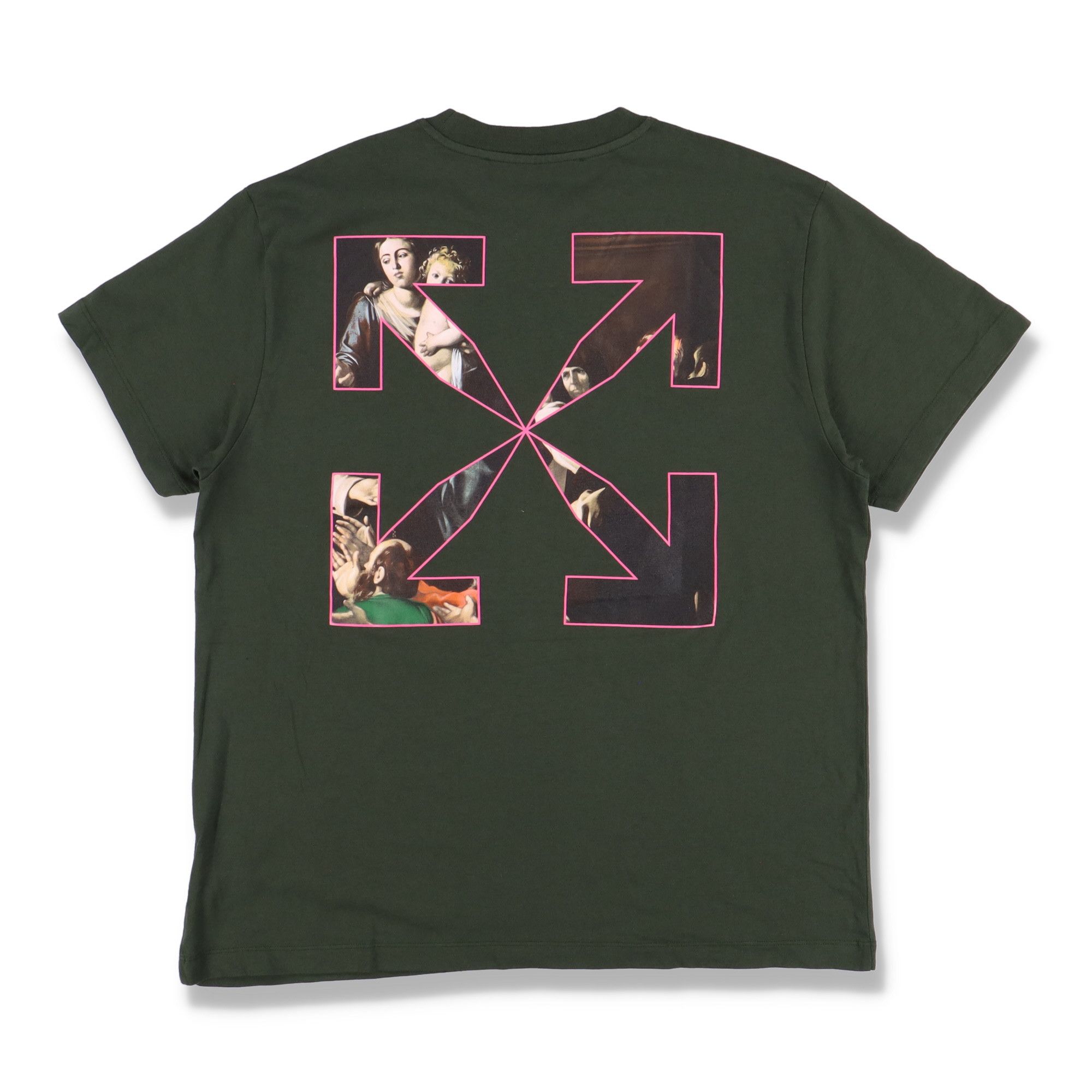Off-White Green Sprayed Caravaggio Arrows Oversized T-Shirt Size US XS / EU 42 / 0 - 9 Thumbnail