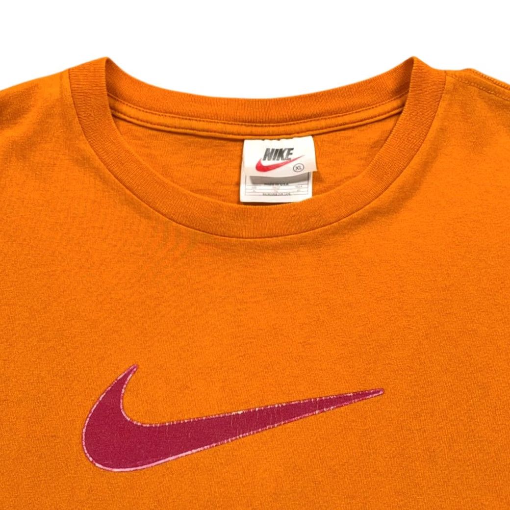 Nike VINTAGE Nike Shirt Adult EXTRA LARGE Orange Center Red Swoosh Cotton USA 90s Shirt XL Orange Nike 90s Mens Size US XL / EU 56 / 4 - 2 Thumbnail
