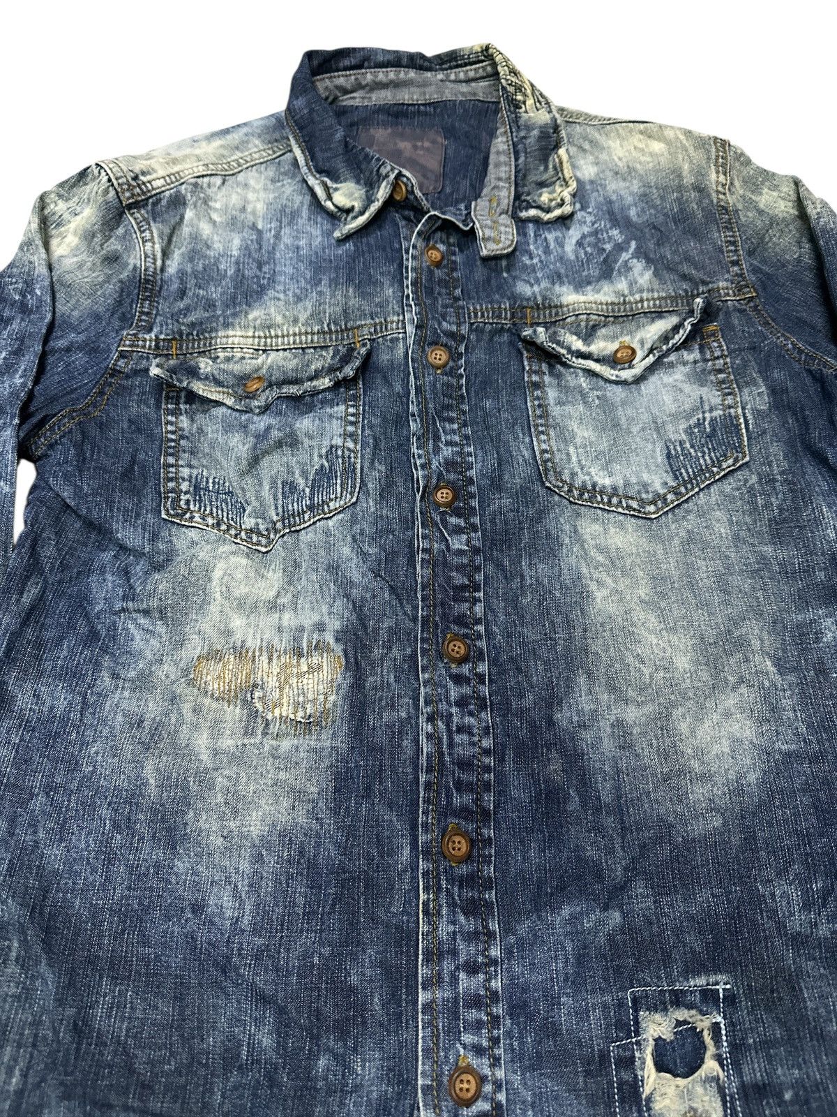 Kapital 00s Distress Style Buckaro Denim Patchwork. Size US L / EU 52-54 / 3 - 6 Thumbnail