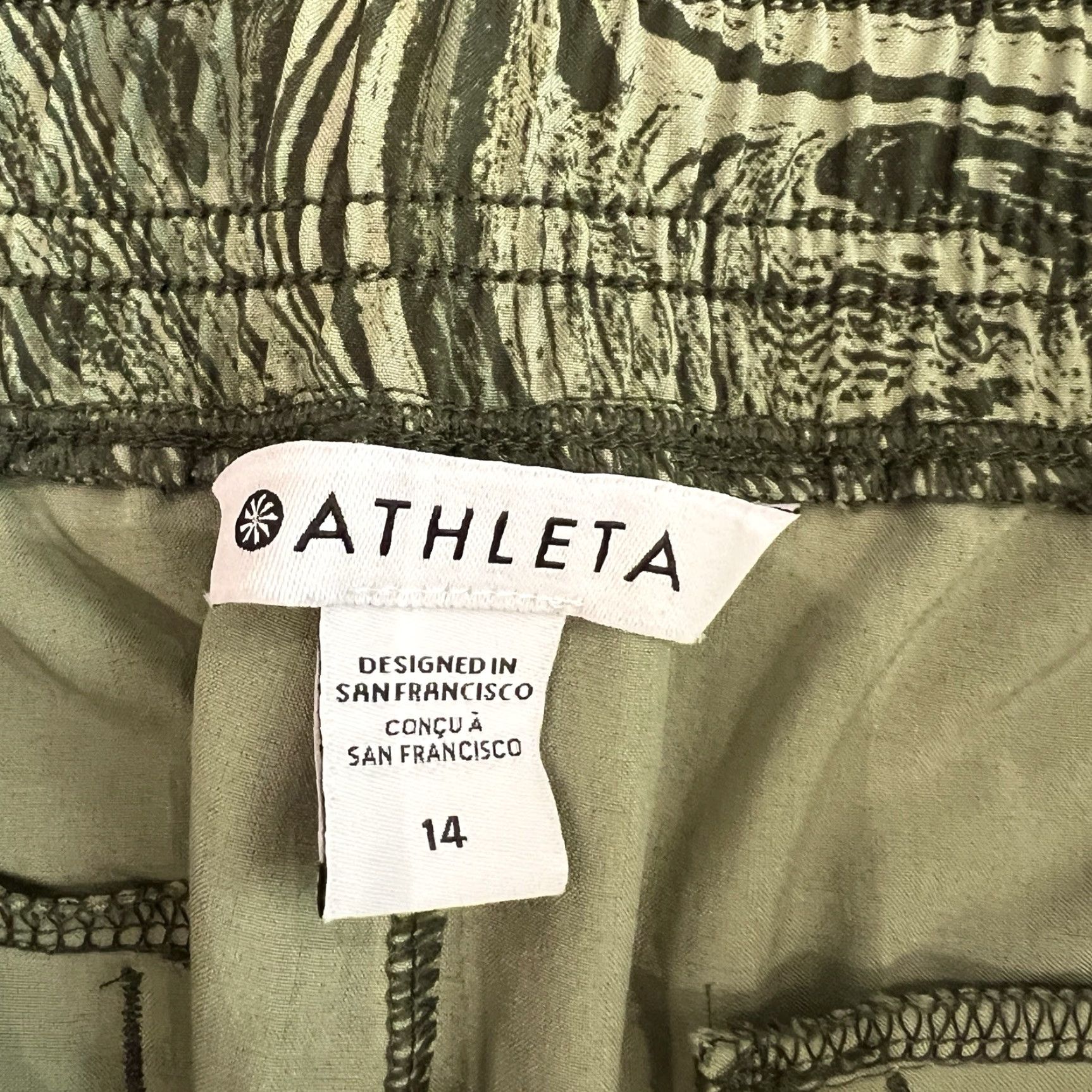Athleta Athleta Womens Brooklyn Jogger Pants Pull On In Sumi Marble Green Size 14 Size 36" / US 14 / IT 50 - 2 Thumbnail