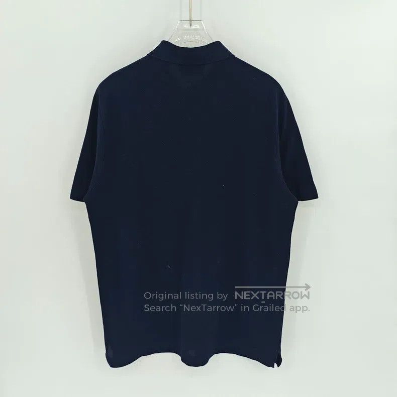Hermes Hermes Navy blue chest pocket embroidered polo shirt Size US L / EU 52-54 / 3 - 2 Thumbnail