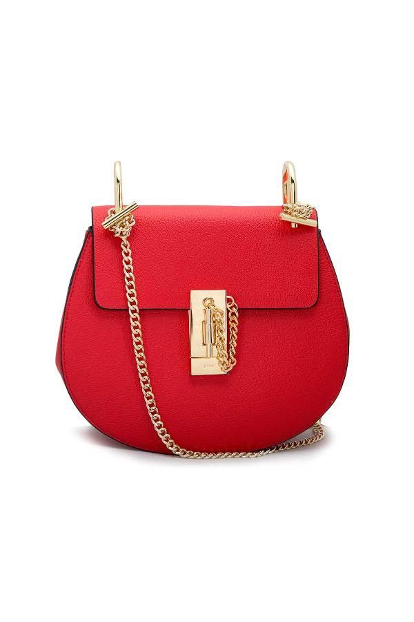 Chloe Chloe Leather Drew Bag Red Size ONE SIZE - 7 Thumbnail