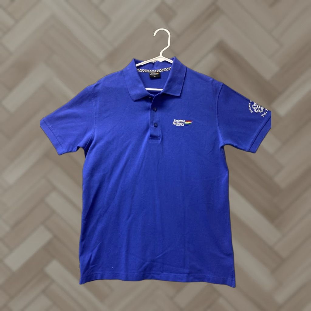 Benetton Benetton Formula 1 Polo Shirt Large Blue Classic Mens Size US L / EU 52-54 / 3 - 1 Thumbnail