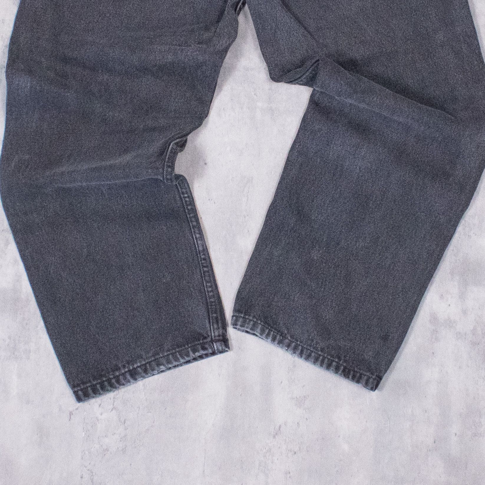 Japanese Brand Vintage 1990's Baggy Relax Fit Slim Black Denim Jeans Pant's Size US 35 - 10 Thumbnail