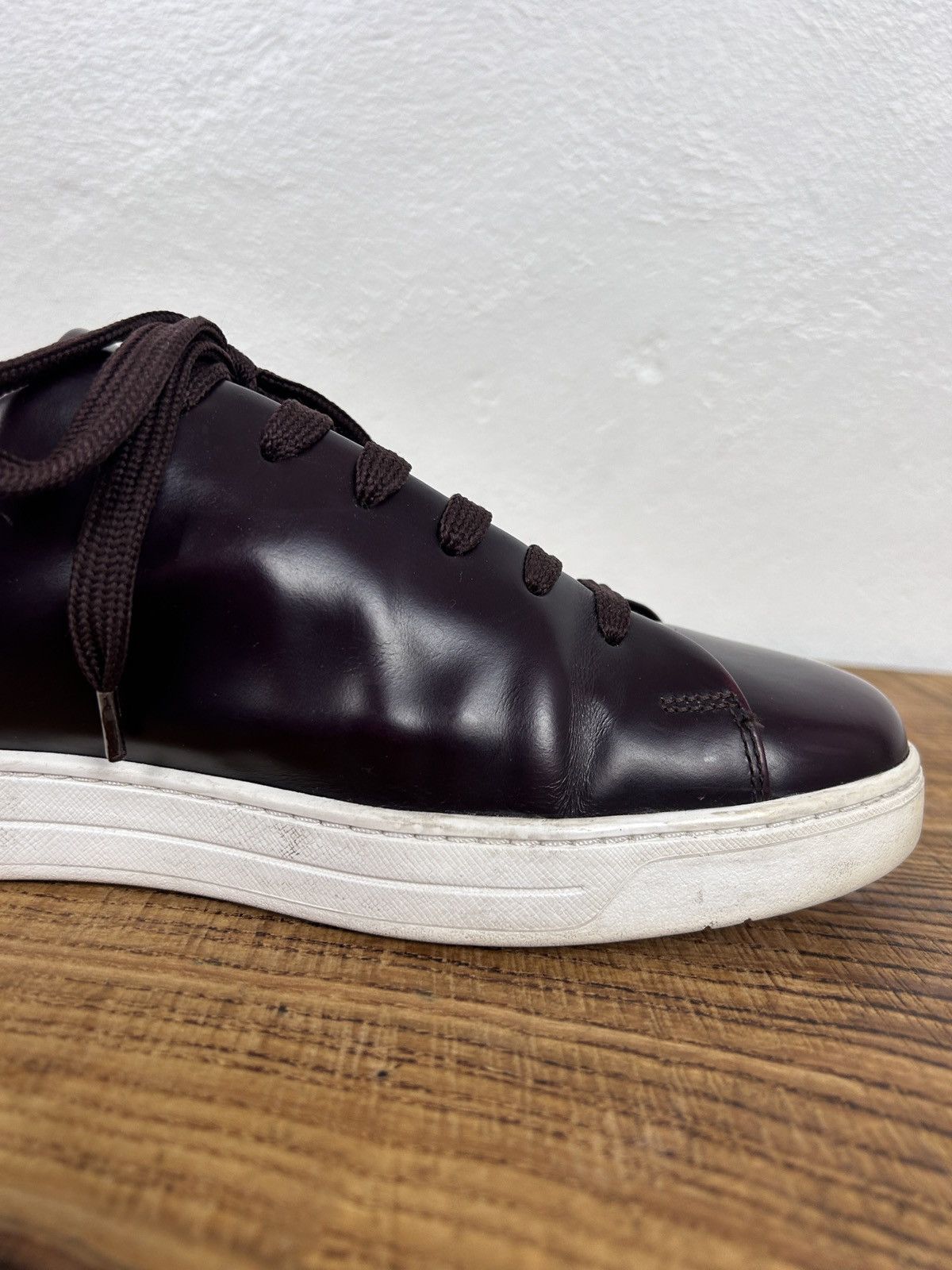 Prada Prada 4E2996 Brushed Spazzolato Leather Sneakers Size US 10 / EU 43 - 6 Thumbnail