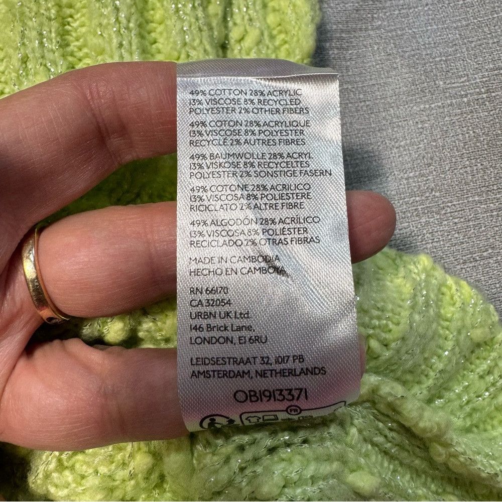 Other New Silence + Noise Starlet Off-The-Shoulder Knit Neon Gree Size S / US 4 / IT 40 - 9 Thumbnail