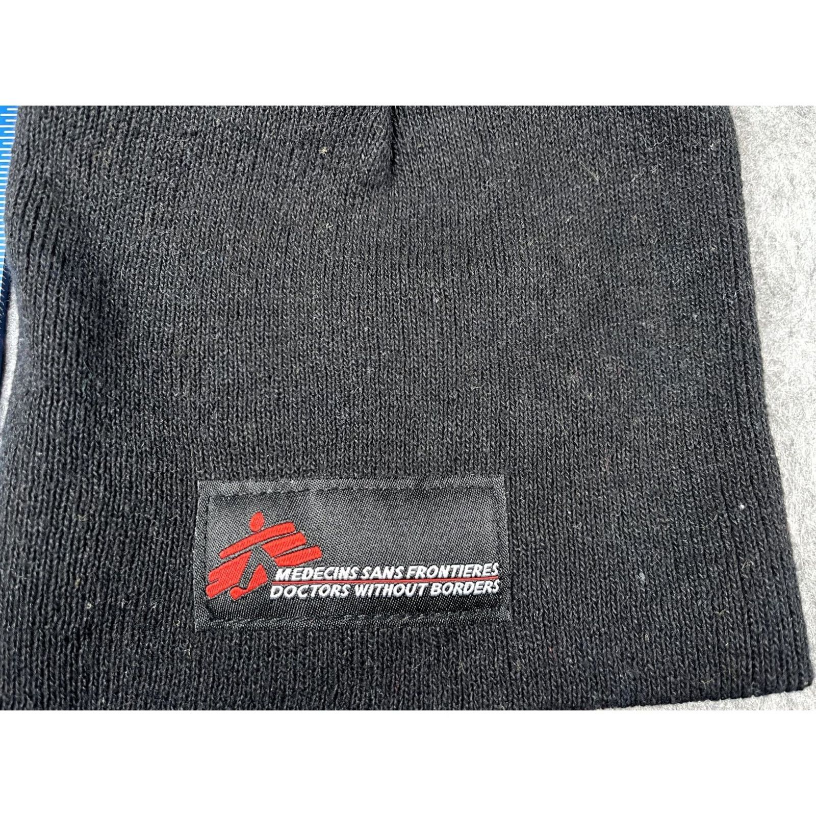 Vintage Doctors Without Borders Hat Beanie Mens One Size Black Knit Logo Winter Casual Size ONE SIZE - 2 Thumbnail
