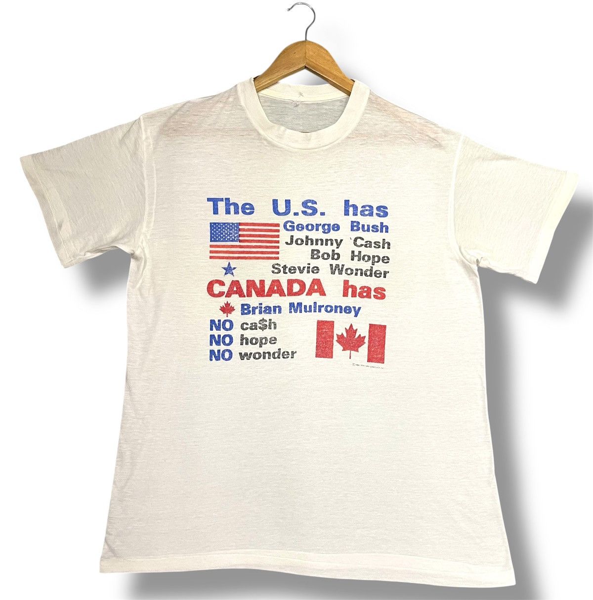 Vintage Vintage Brian Mulroney 80’s Canada USA Political Tshirt Size US L / EU 52-54 / 3 - 1 Thumbnail