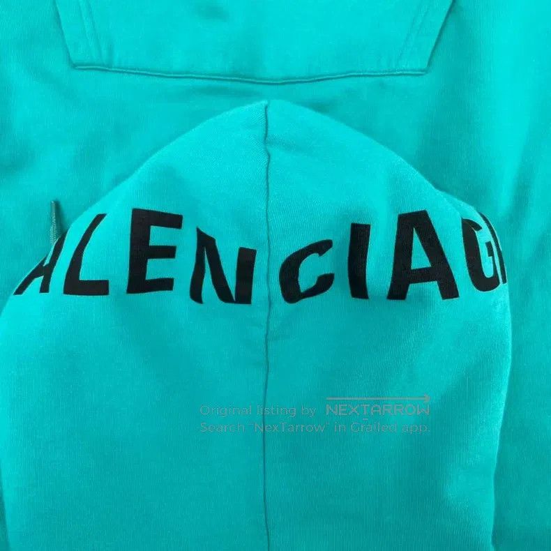 Balenciaga Balenciaga Lake green hat letter hoodie Size US M / EU 48-50 / 2 - 5 Thumbnail