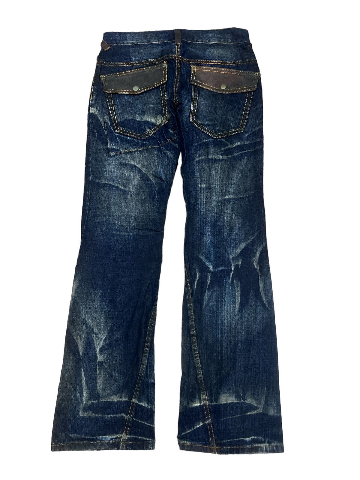 Japanese Brand × Vintage FLARED🔥SICK‼️UNKNOWN DISTRESSED DENIM PANT Size US 29 - 7 Thumbnail