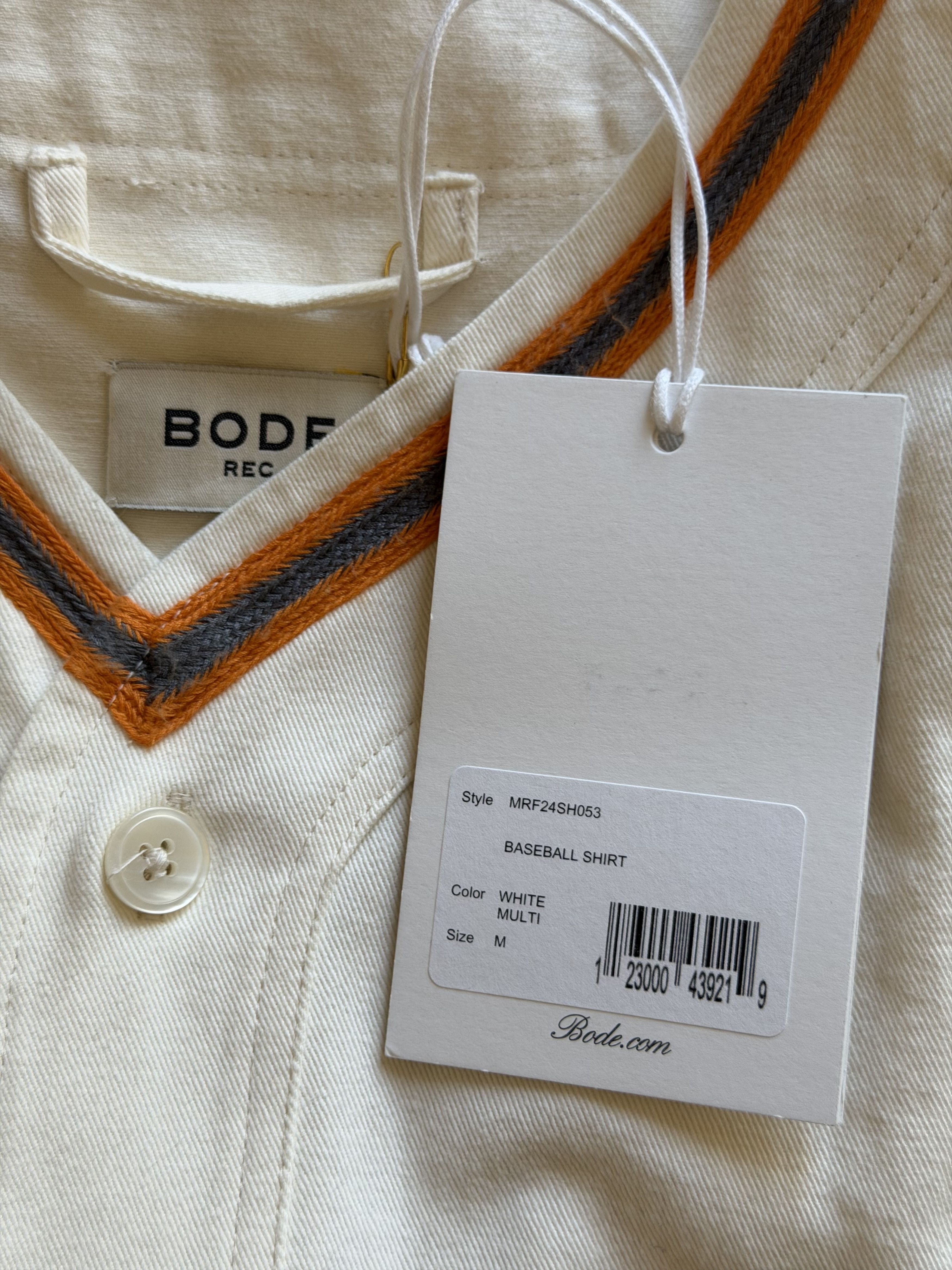 Bode Bode Baseball Shirt in White Size US M / EU 48-50 / 2 - 7 Thumbnail