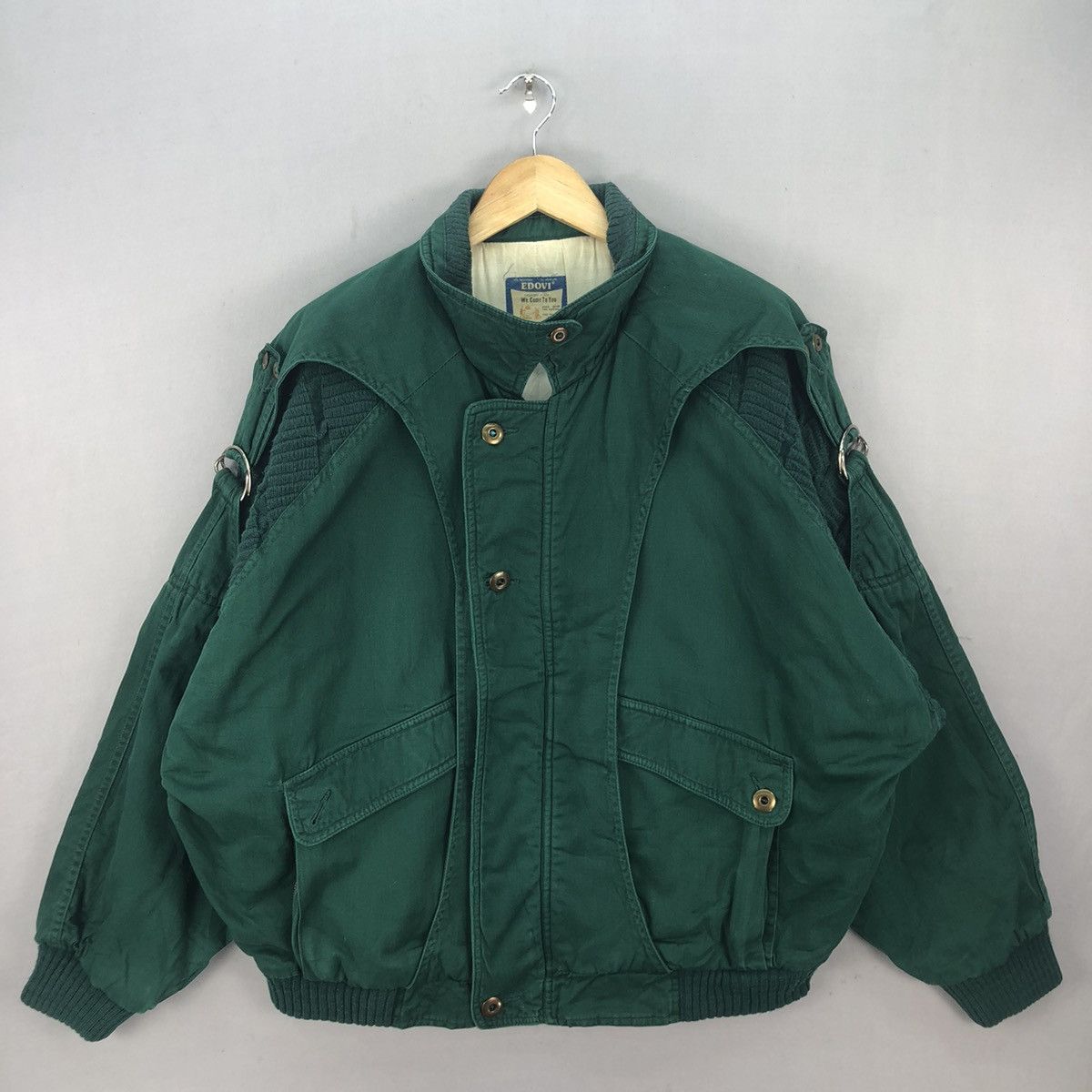 Japanese Brand Vintage 80’s Edovi Special Edition Parachute Bomber Jacket Size US XXL / EU 58 / 5 - 1 Thumbnail