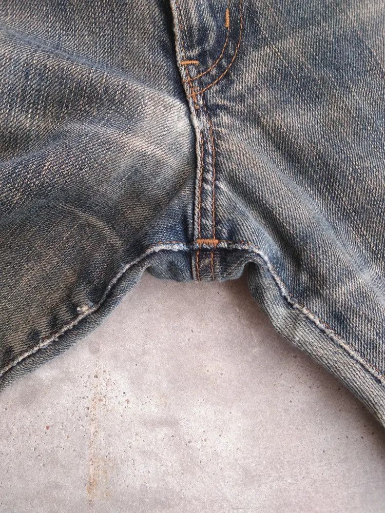 Japanese Brand Vintage Edwin Mud Wash Distressed Jeans 32x29 Size US 32 / EU 48 - 5 Thumbnail