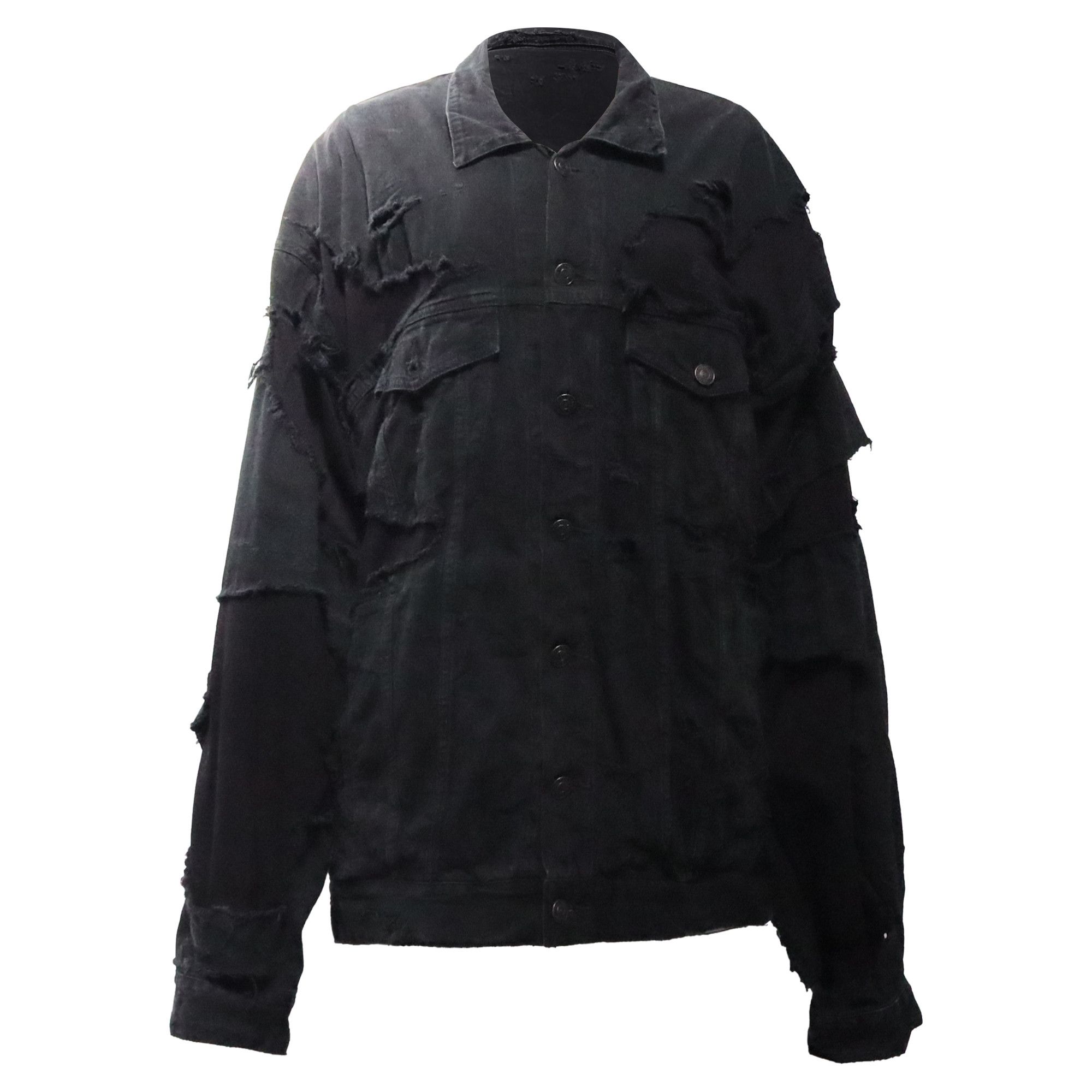 Balenciaga Balenciaga Unity Sports Icon Patchwork Denim Jacket in Blac Size XXS / US 00 / IT 34 - 1 Thumbnail