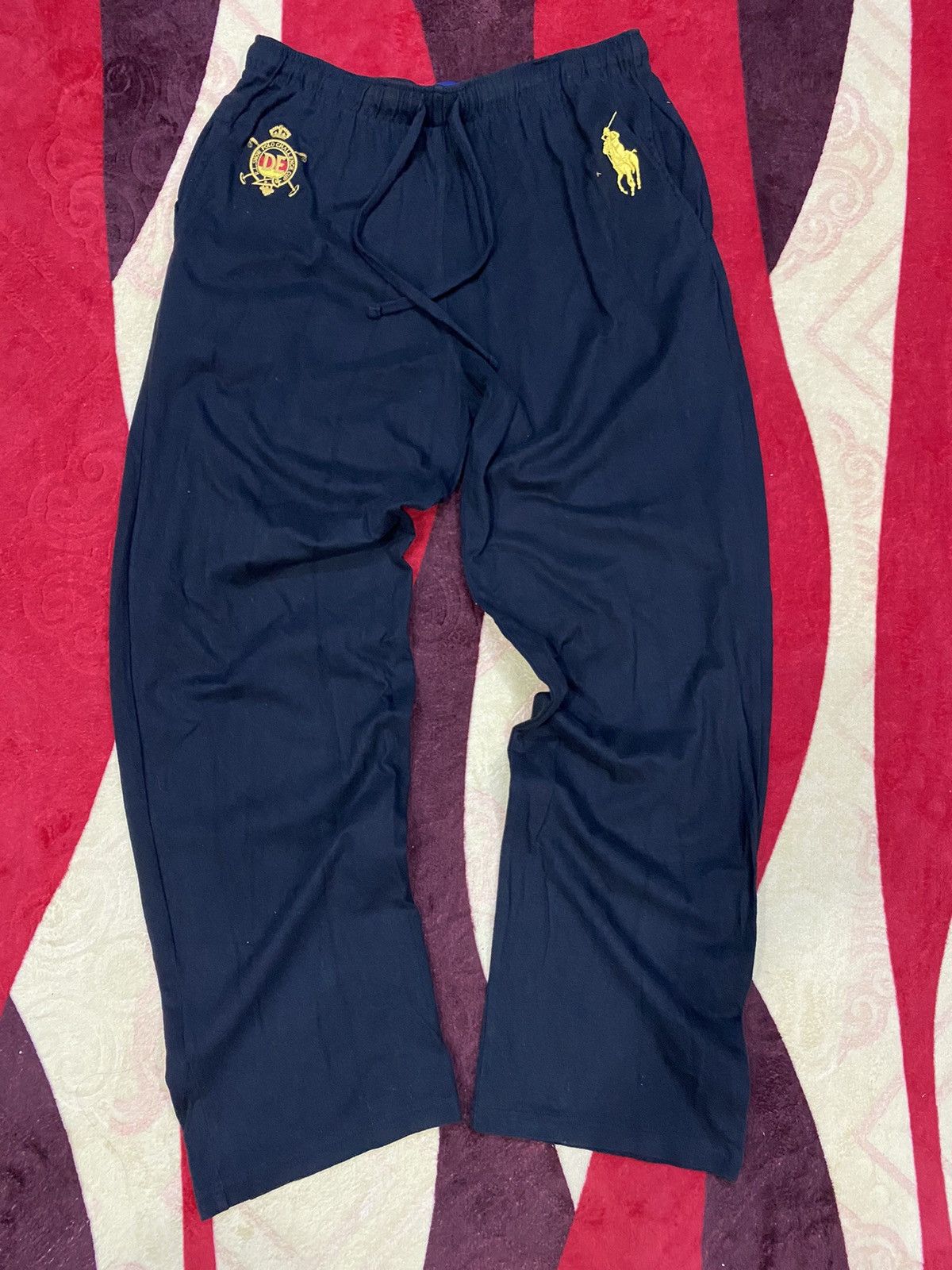 image of Polo Ralph Laurent Sleepwear Big Logo Pants in Black, Men's (Size 31)
