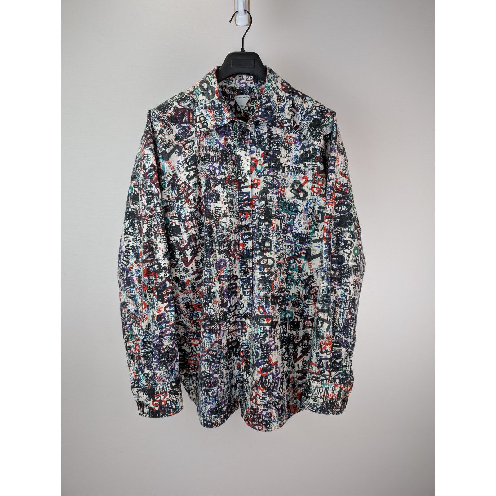 Bottega Veneta o1rshd1 Cotton Wool Date Memory Print Shirt in Chalk / Multi Size US L / EU 52-54 / 3 - 1 Thumbnail