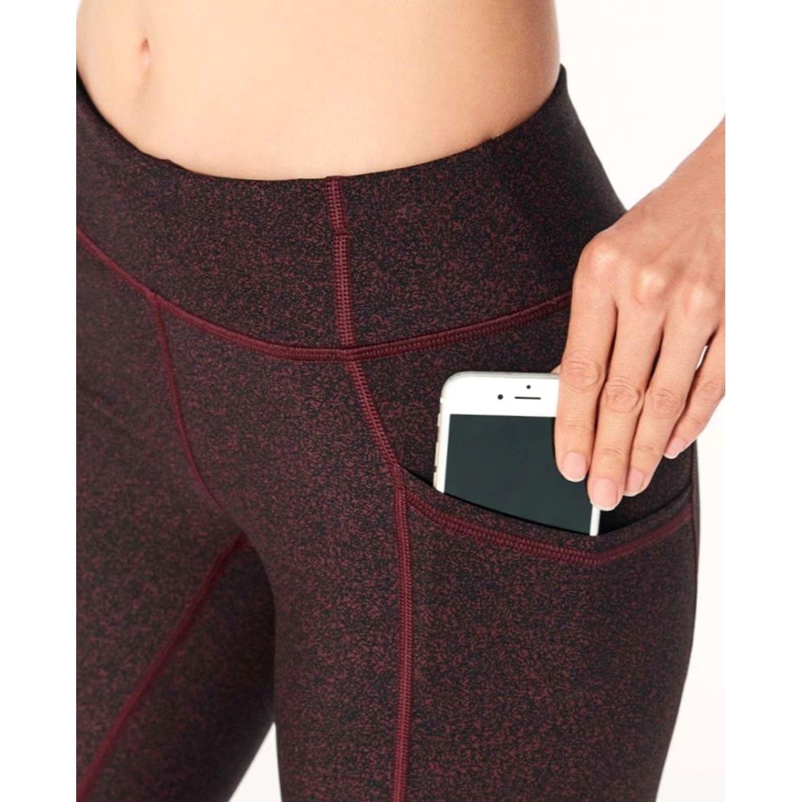 Lululemon Lululemon Tight Stuff Tight II Leggings 25" Granulite Garnet Black Size 6 Workout Athleisure Womens Size 28" / US 6 / IT 42 - 2 Thumbnail