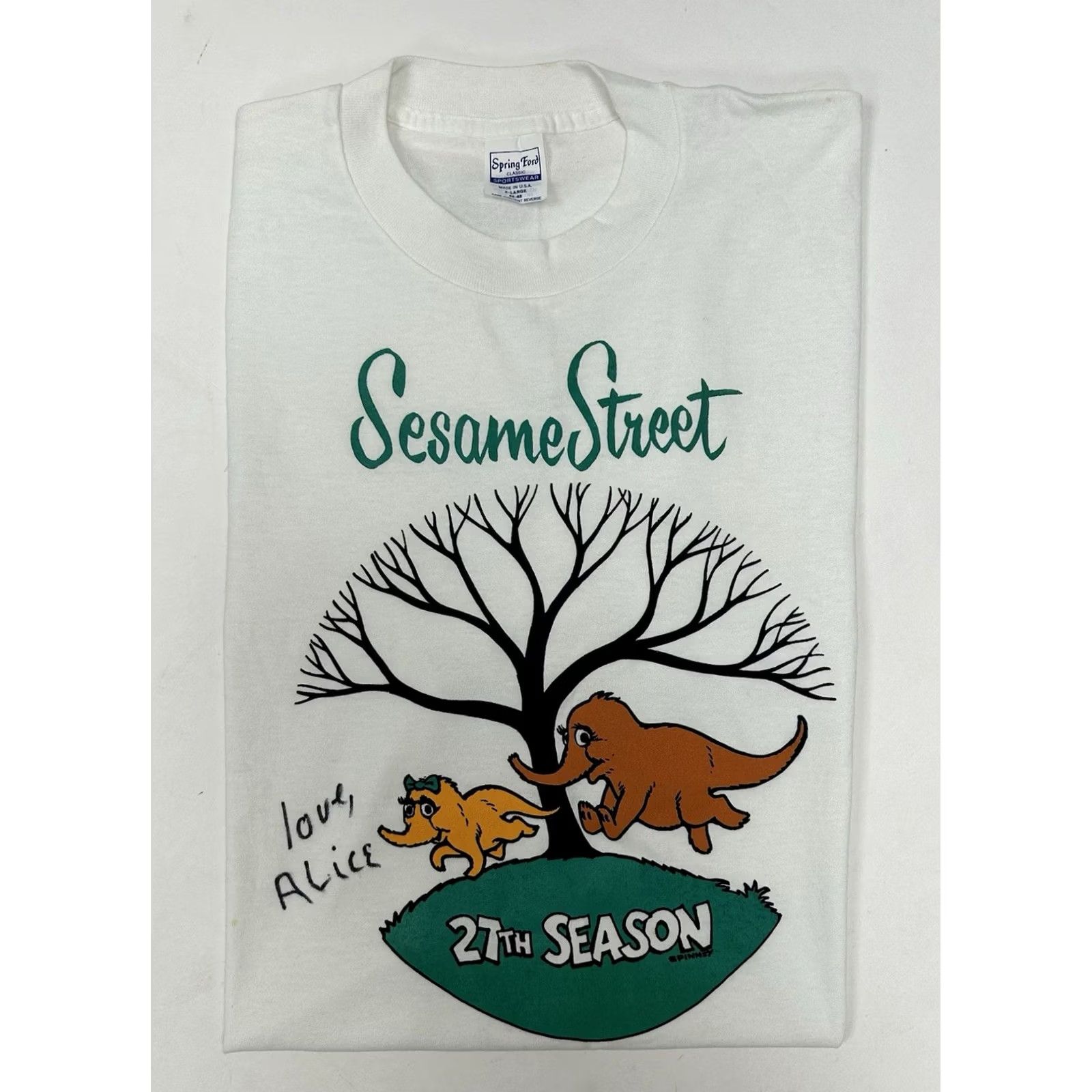 Vintage VINTAGE Sesame Street 27th Season TV Show Promo Tee 1995 Autographed As Is XL Spring Ford 90s Cartoon White T-Shirt Unisex Adults Size US XL / EU 56 / 4 - 2 Thumbnail