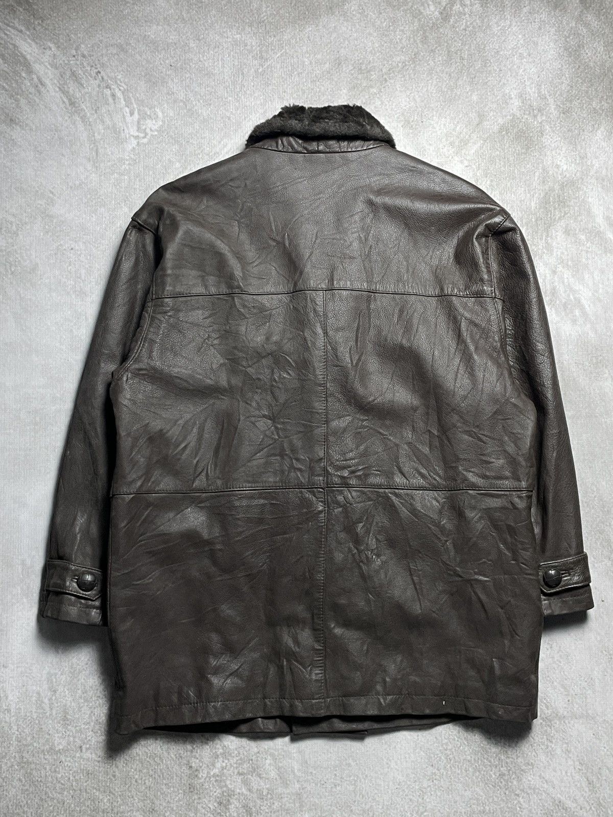 Japanese Brand 1950’s Saburoku Projects - Double Breasted Cow Leather Coat Size US L / EU 52-54 / 3 - 11 Thumbnail