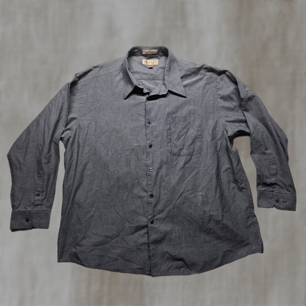 Croft & Barrow VINTAGE Croft & Barrow Button-Up Shirt Solid Gray Long Sleeve Adult Men 2XL Button-Front, Collared Cotton Blend Casual/Business Shirt BMens Size US XXL / EU 58 / 5 - 1 Thumbnail