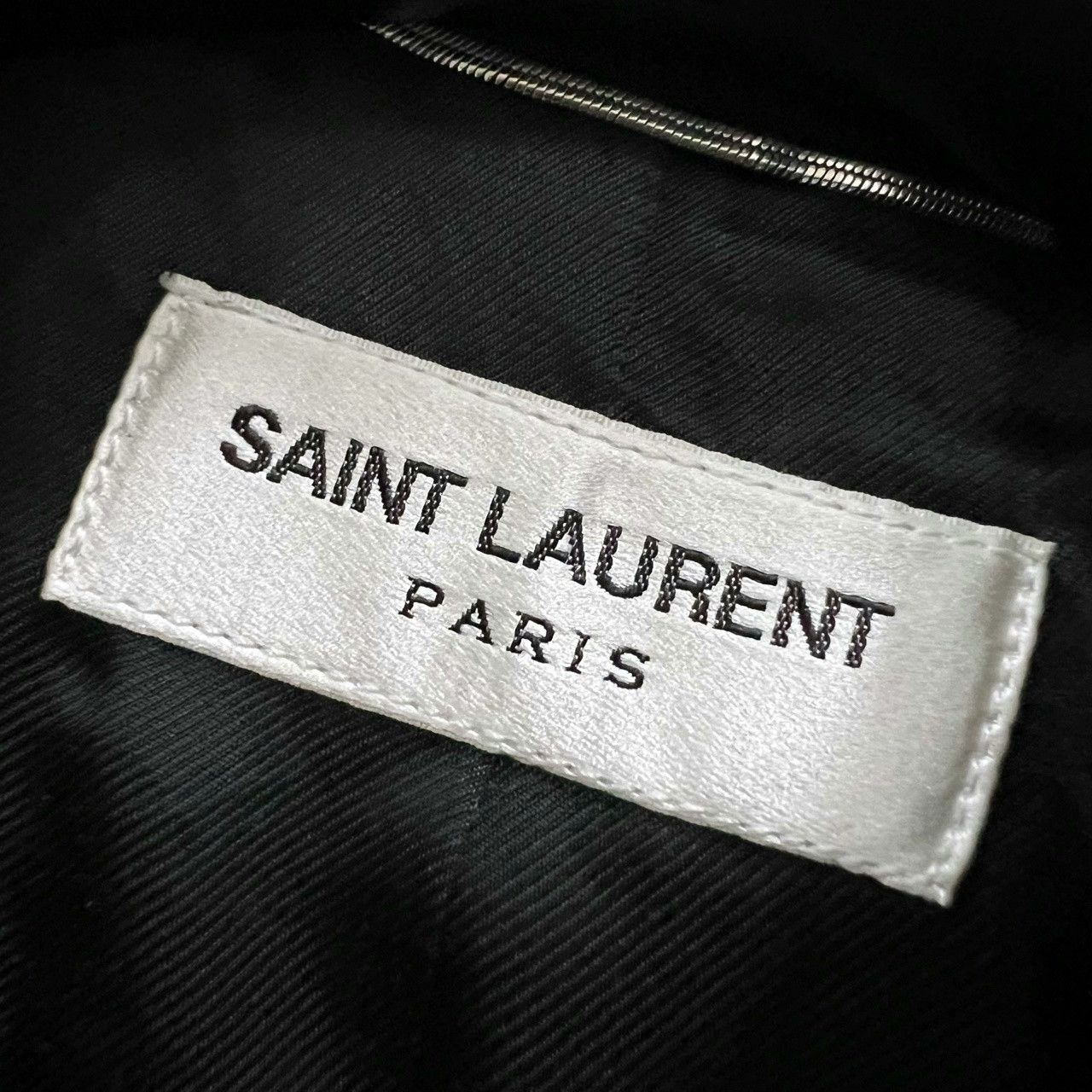 Saint Laurent Paris Saint Laurent Black Leather Patchwork Stripe Baseball Jacket Size US M / EU 48-50 / 2 - 3 Thumbnail