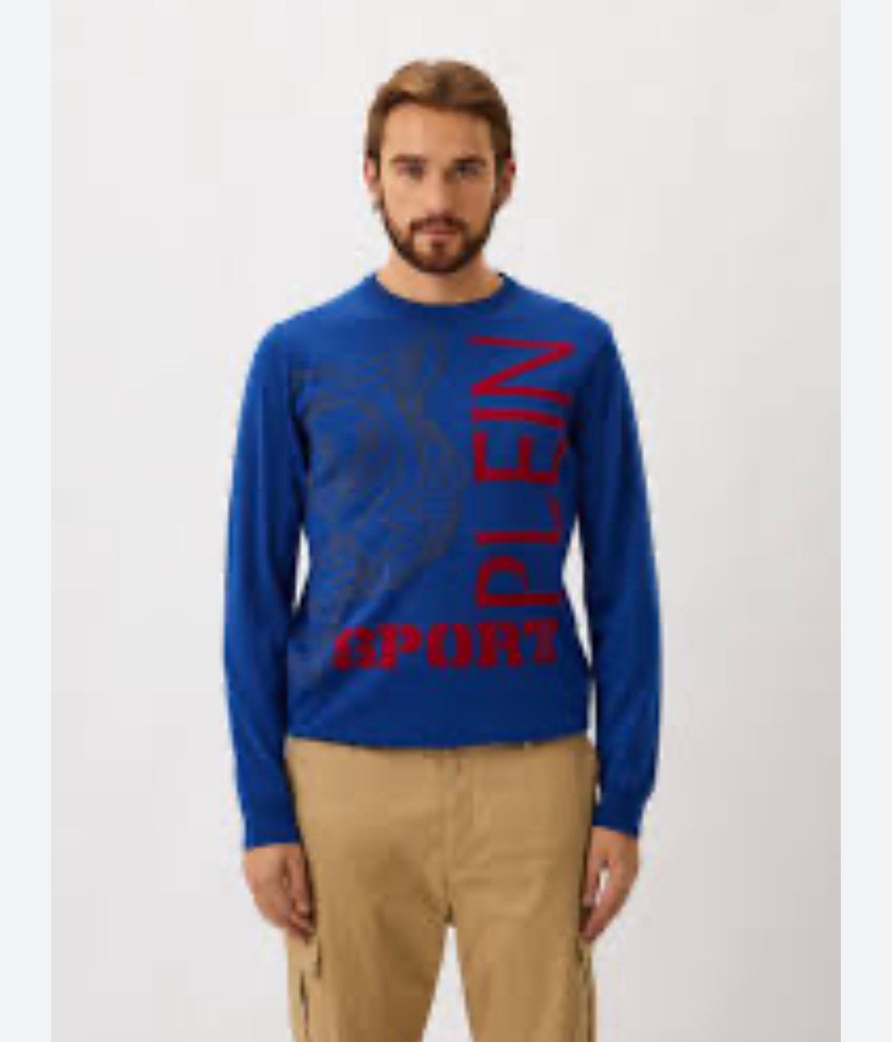 Philipp Plein Plein Sport luxury blue sweater merino wool Size US M / EU 48-50 / 2 - 2 Thumbnail