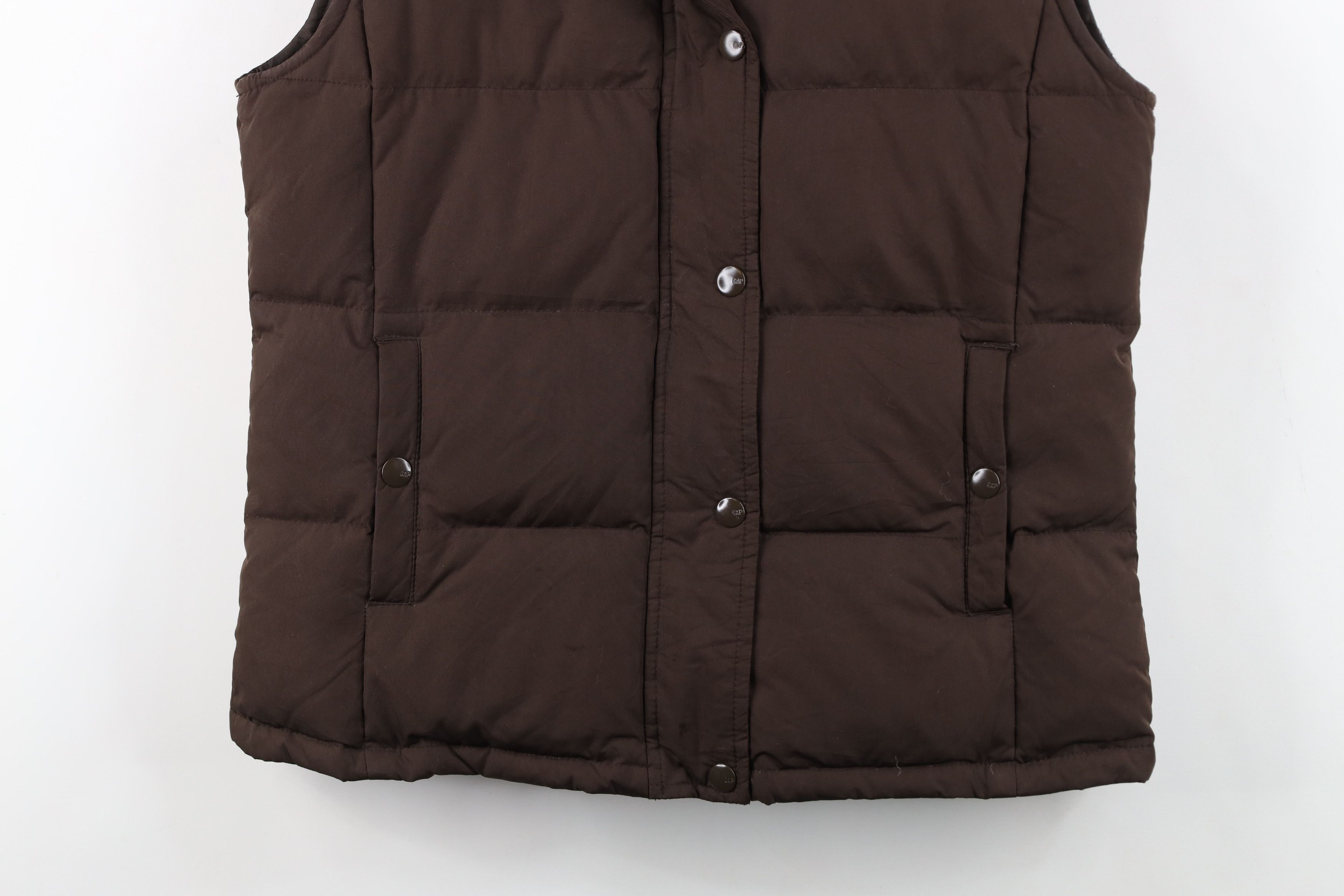 Gap Vintage 90s Y2K Gap Duck Down Puffer Vest Jacket Brown Size S / US 4 / IT 40 - 3 Thumbnail