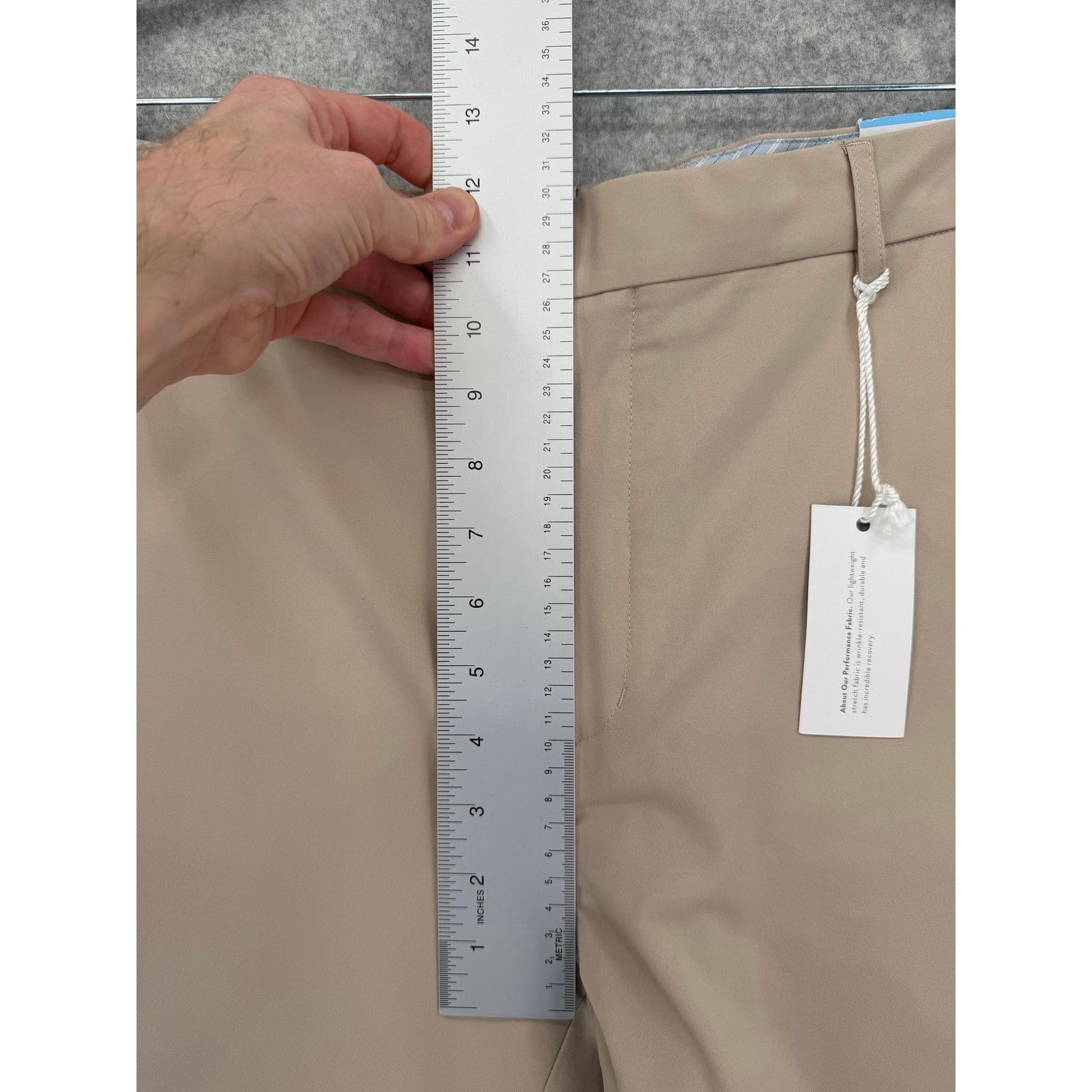 J.McLaughlin NWT J. McLaughlin Bradley Khaki Beige Solid Flat Front Short Size US 38 / EU 54 - 11 Thumbnail